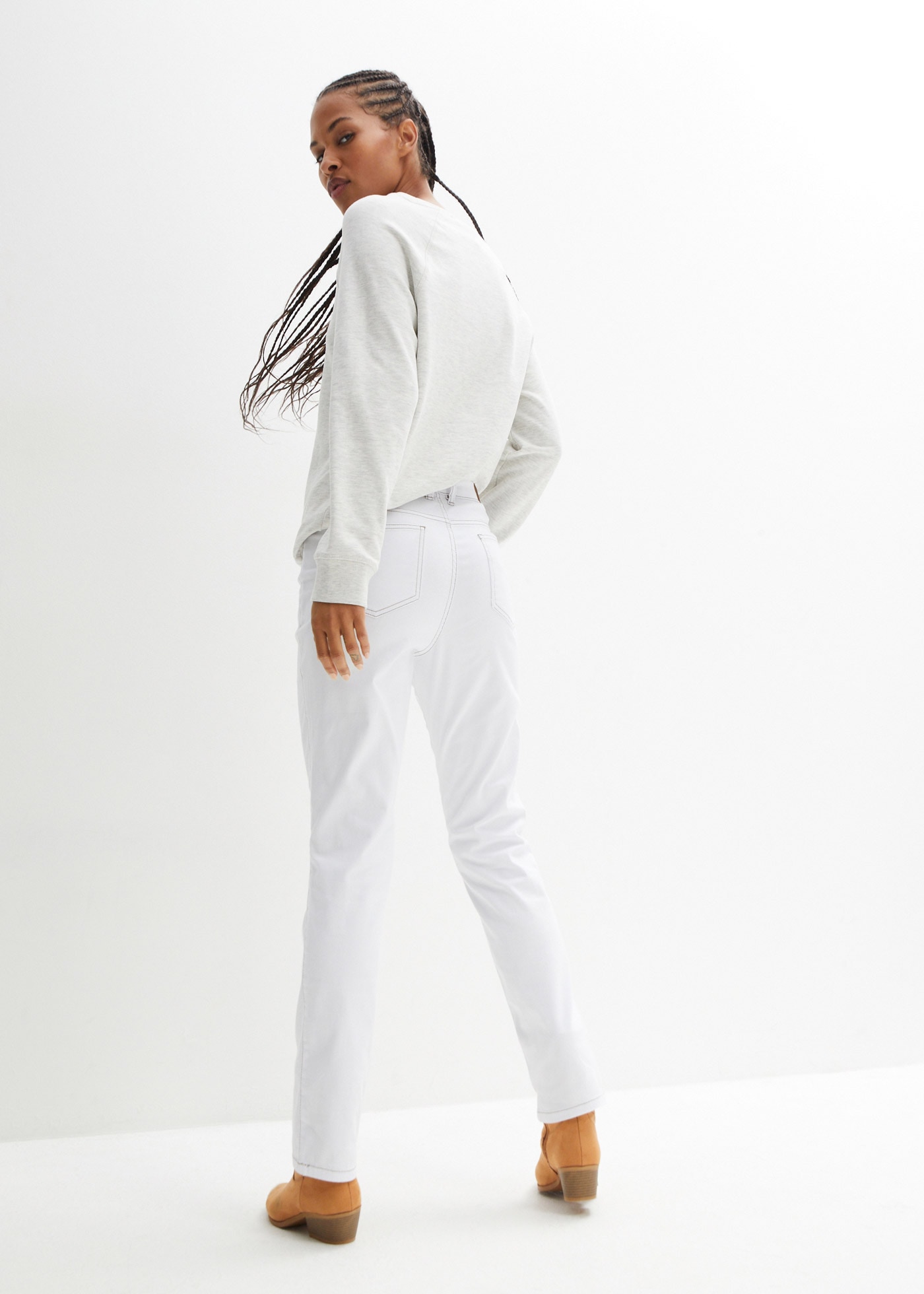 bonprix Straight-Jeans 1 Regular Fit, Komfort-Stretch-Material, leichte Stoffqualität