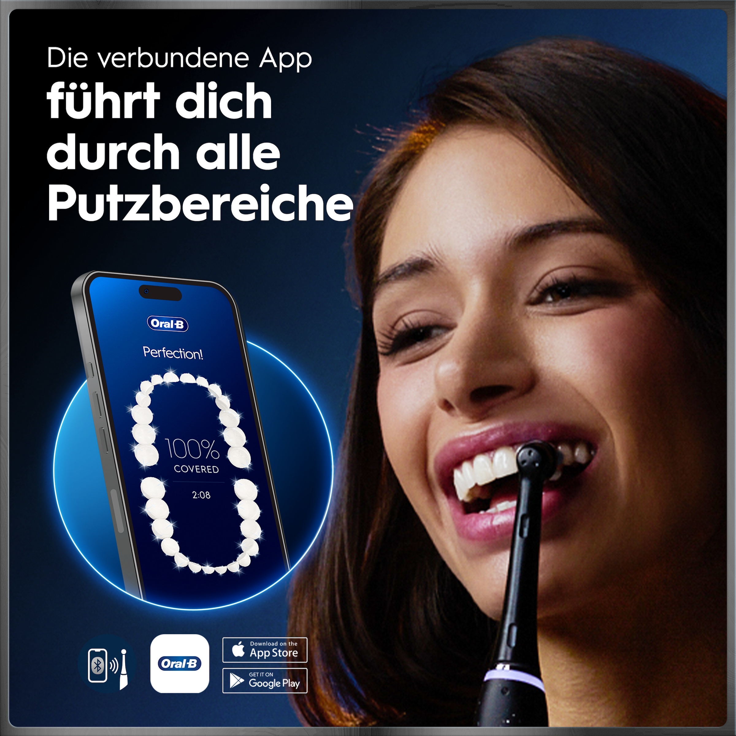 Oral-B Brosse à dents électrique »Oral-B iO Series 10« 1 cuis Aufsteckbürsten iO Sense coach de brossage | Station de charge rapide | Batterie longue durée