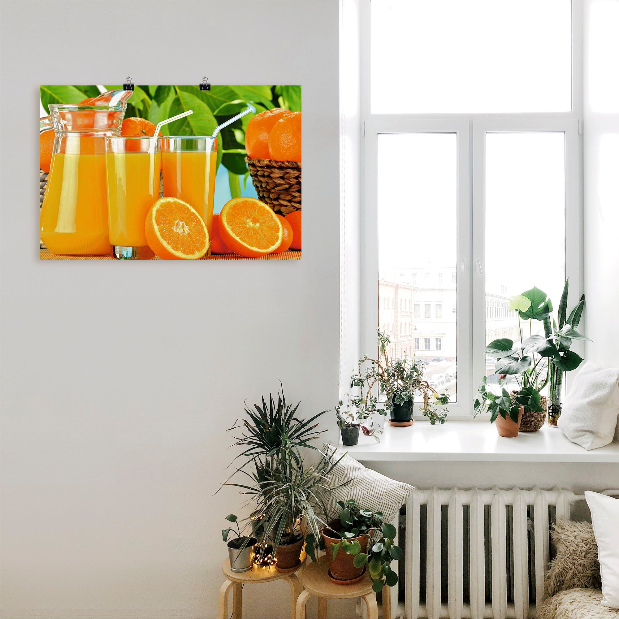 Artland Poster »Gesunder Orangensaft«, Getränke, (1 St.), als Alubild, Leinwandbild, Wandaufkleber oder Poster in versch. Grössen