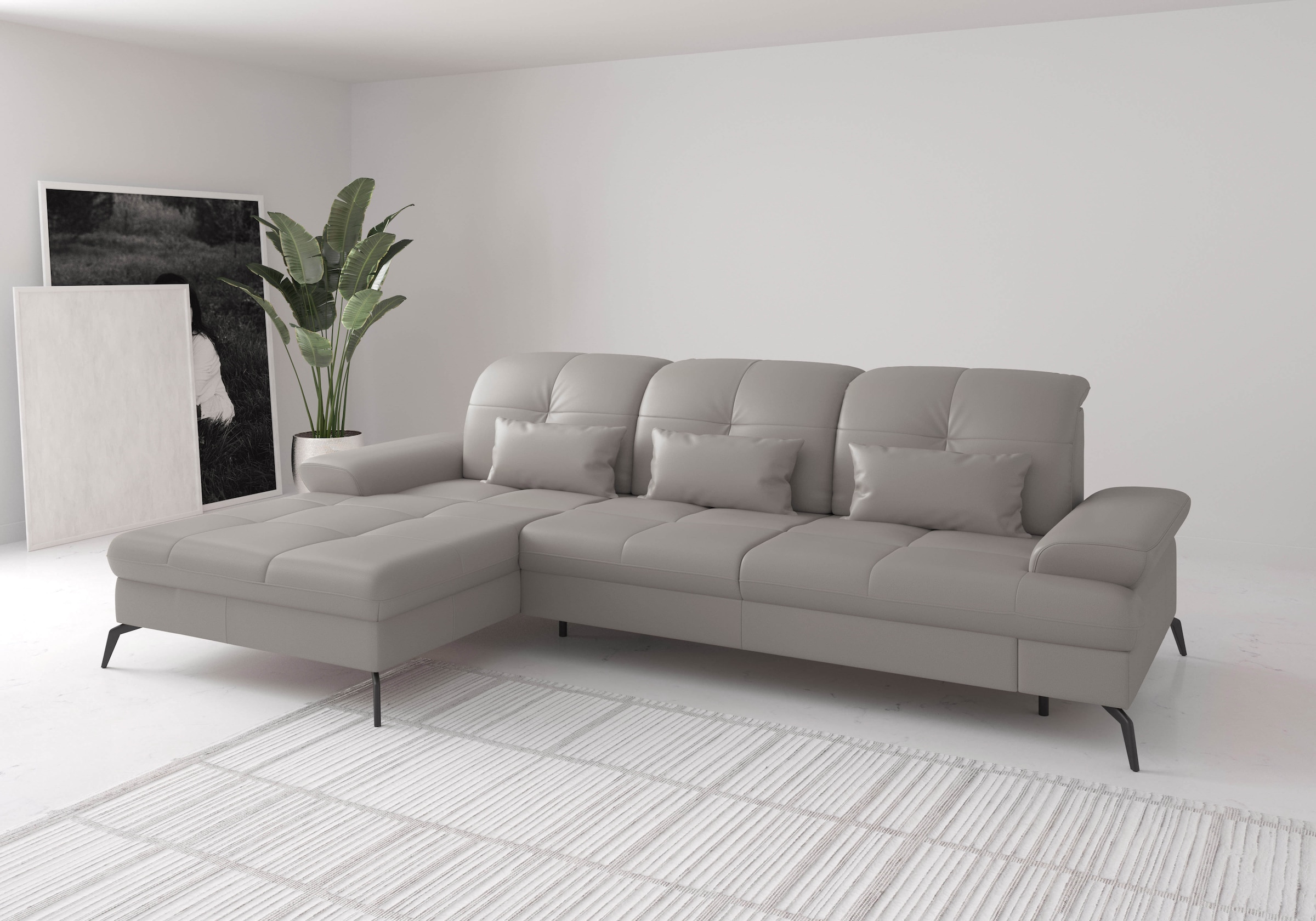 Image of 17 Ecksofa "Amica, L-Form, inkl. Sitztiefenverstellung & Armteilverstellung" wahlweise mit Bettfunktion, Bettkasten und Kopfteilverstellung