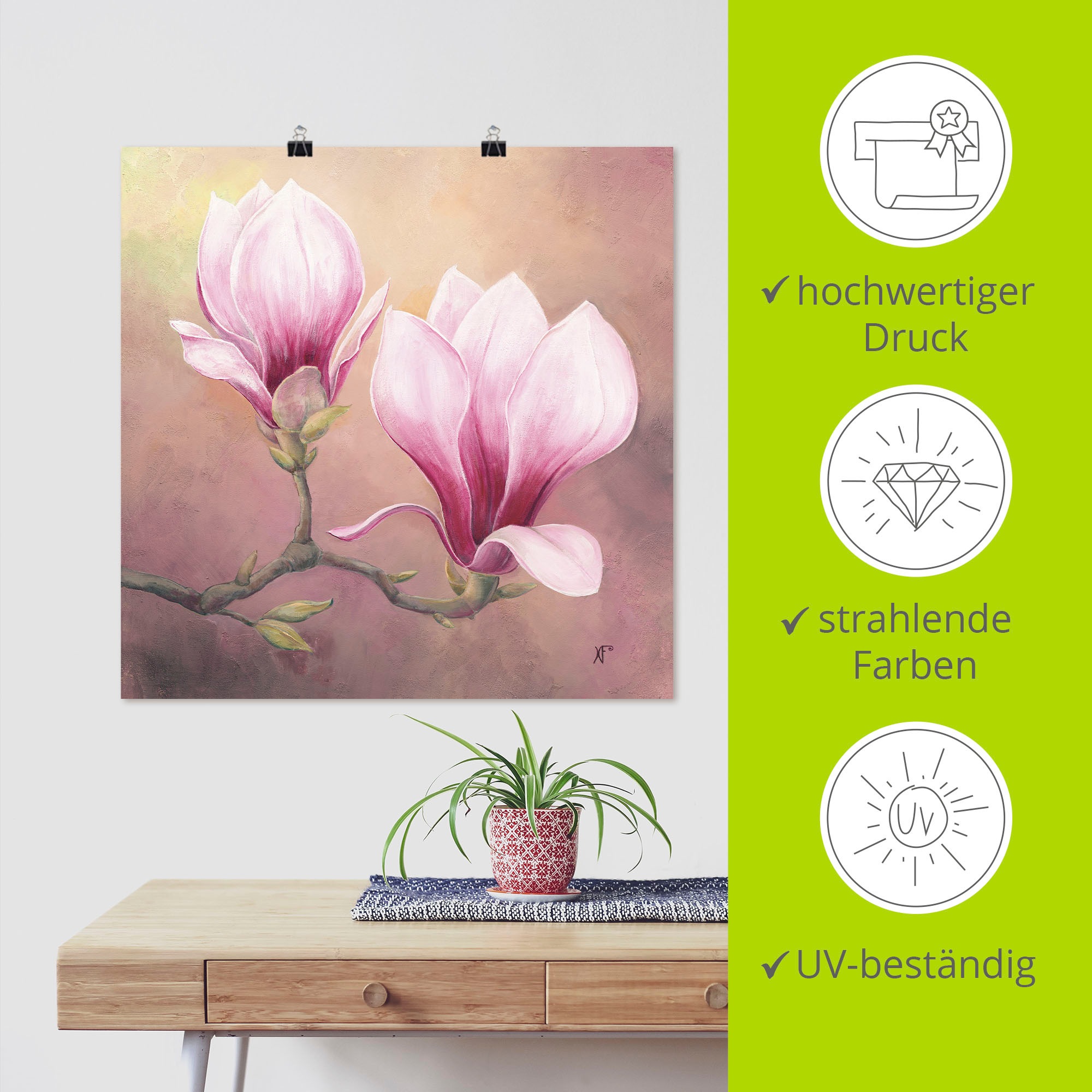 Artland Wandbild »Späte Magnolie«, Blumenbilder, (1 St.), als Alubild, Leinwandbild, Wandaufkleber oder Poster in versch. Grössen