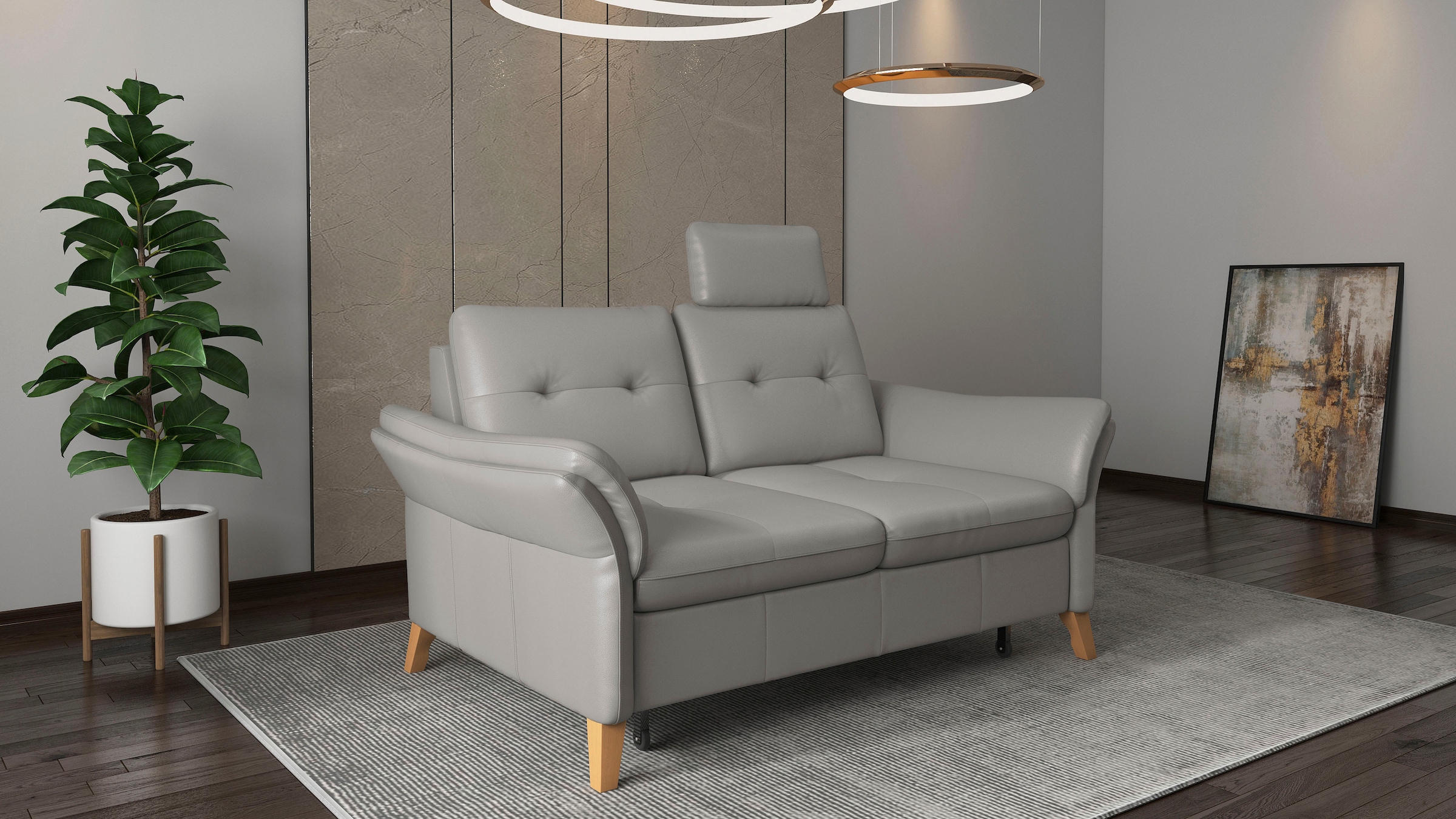 sit&more 3-Sitzer »Göteborg«, inklusive Sitztiefenverstellung und Federkern