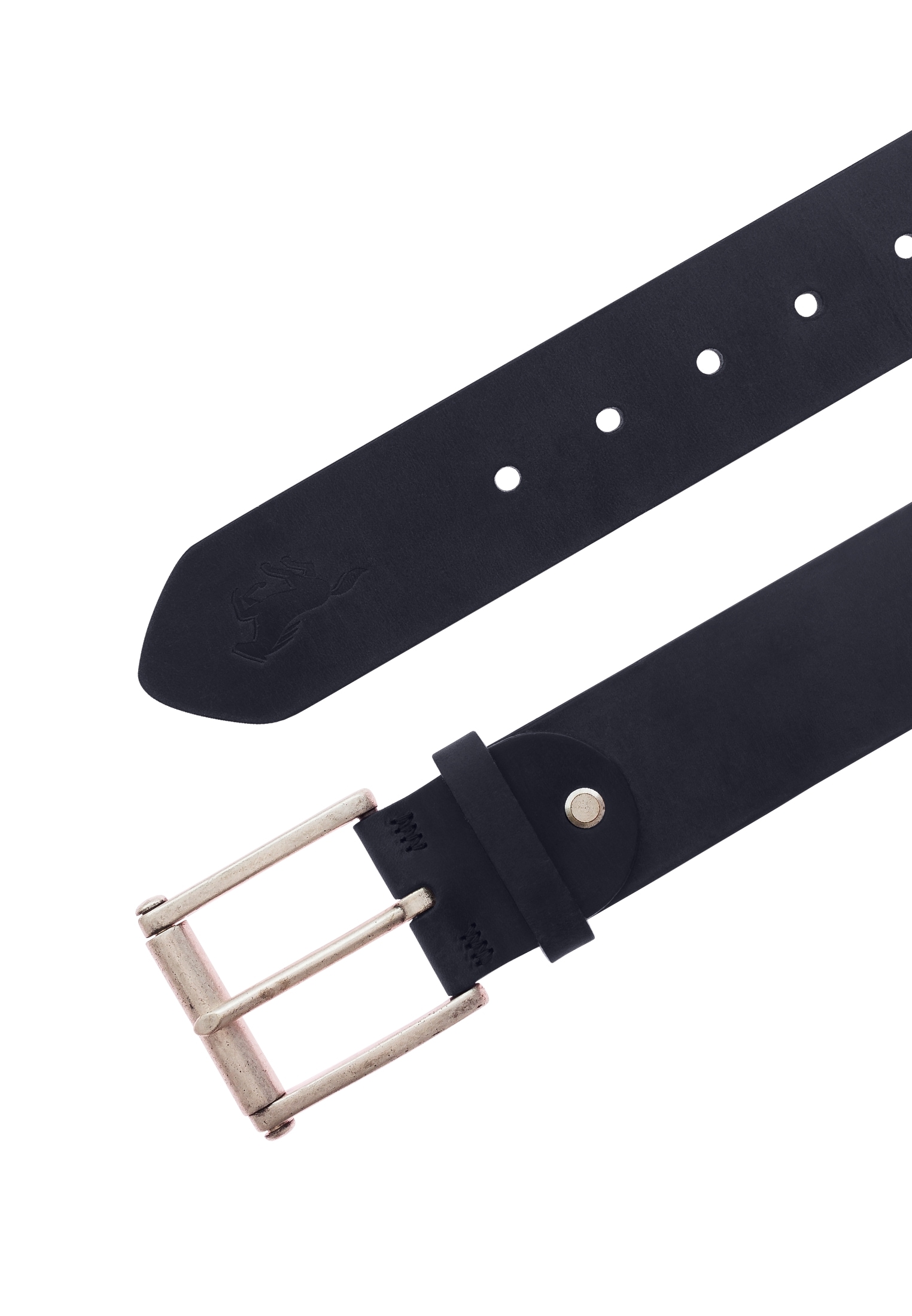 MUSTANG Ceinture en cuir mit Vintage-Look, Roll-Schliesse, 4,5 cm