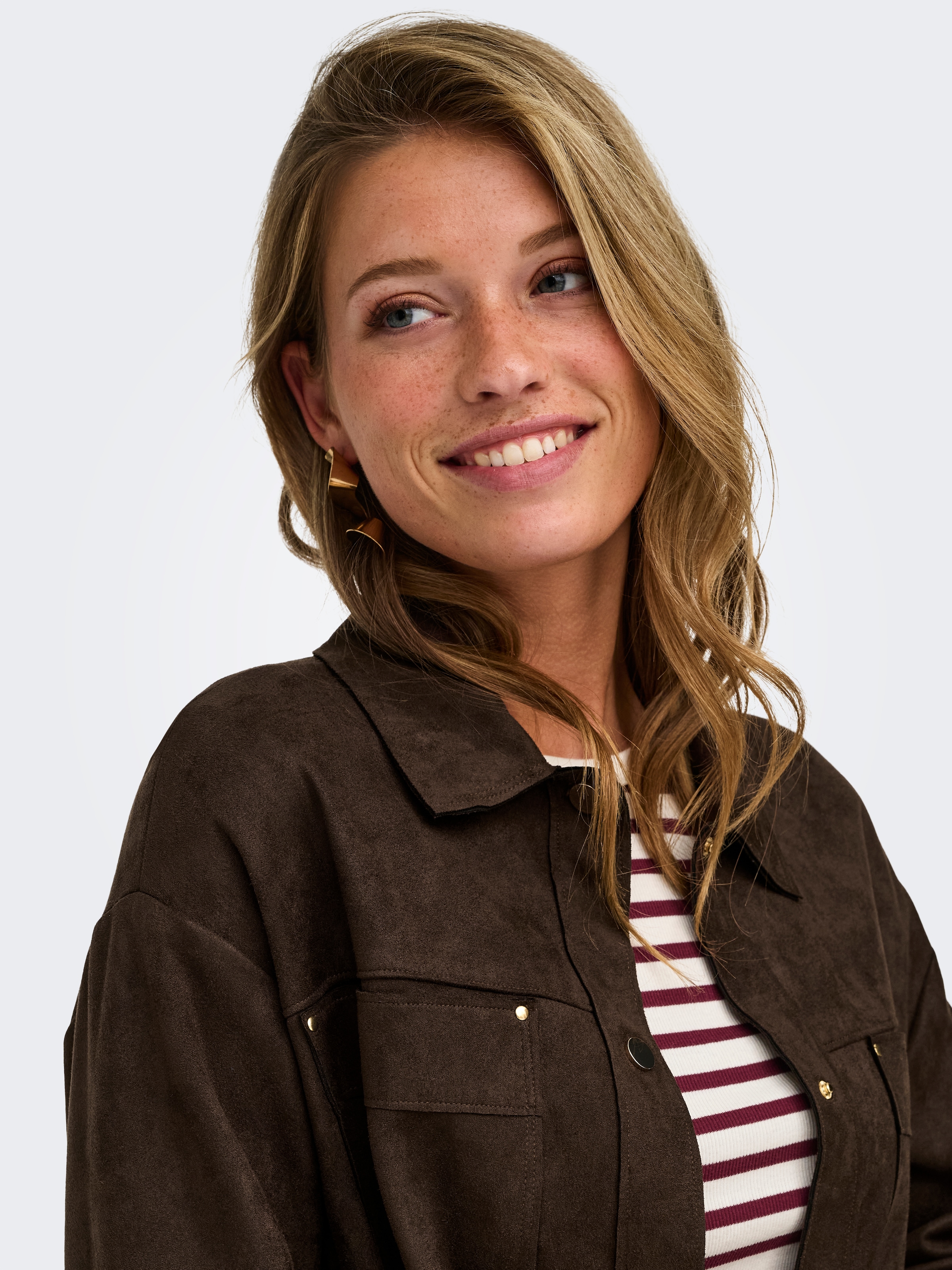 JDY Hemdbluse »JDYJULLE L/S FAKE SUEDE SHIRT JRS NOOS« Kunstfaser, regular fit