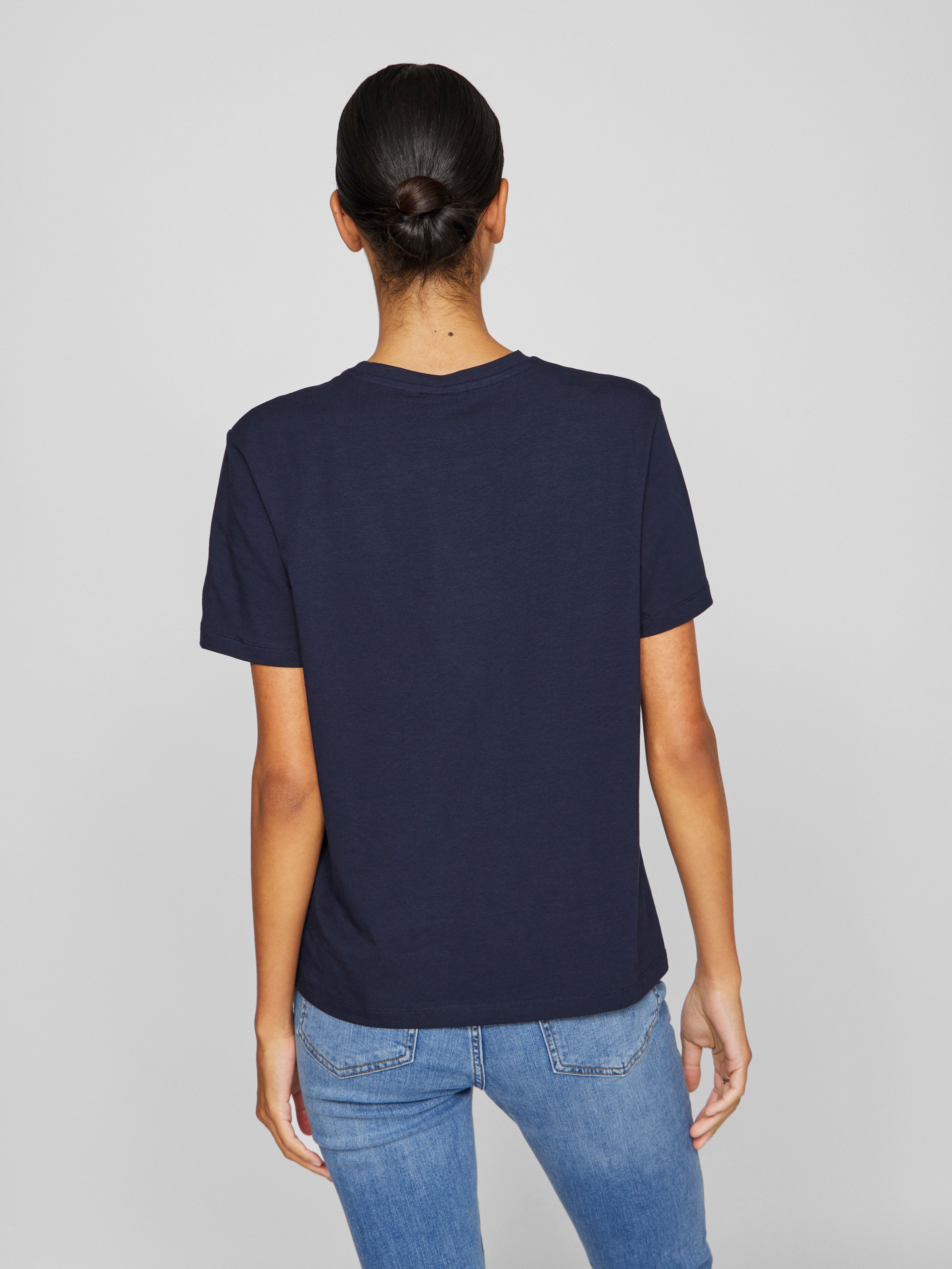 Vila T-shirt à manches courtes »VINORA S/S T-SHIRT - NOOS« mélange coton, coupe régulière