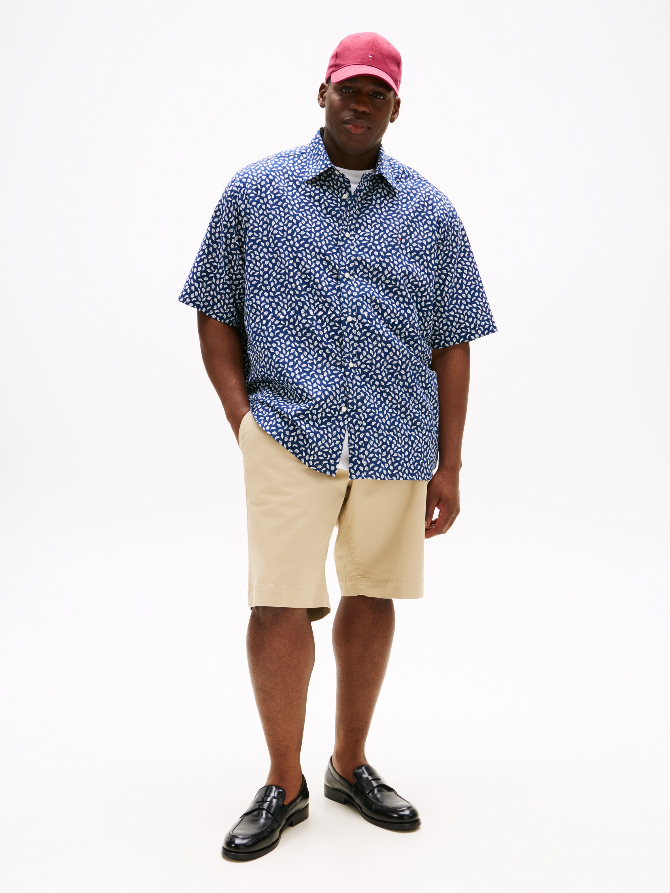 Tommy Hilfiger Big & Tall Kurzarmhemd »BT-LINEN BLEND AOP SS RF SHIRT-B«, Grosse Grössen