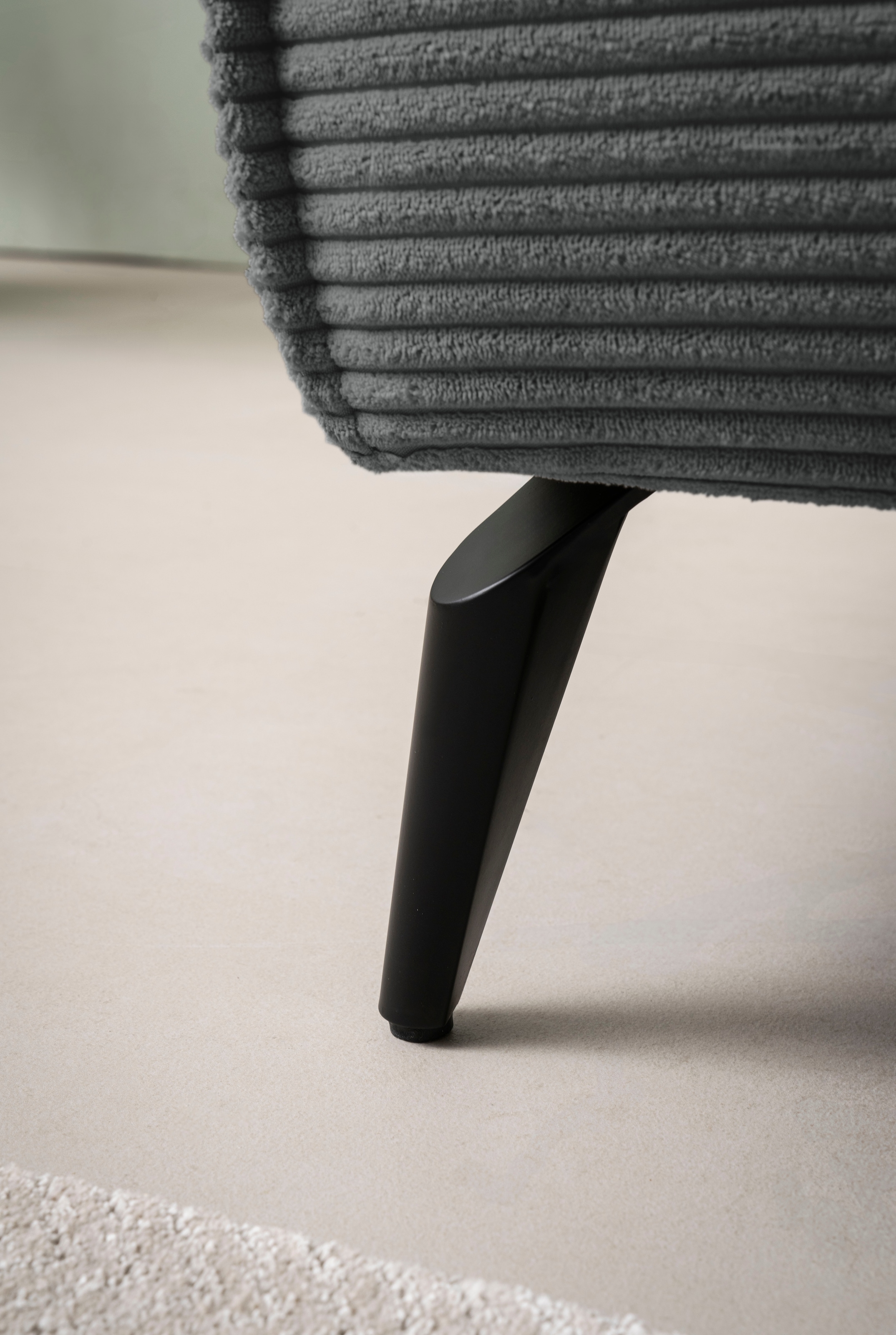 andas Ecksofa »TVINNU, L-Form in Cord, Sofa«, wahlweise Recamiere rechts/links, schwarze Füsse, bequemer Sitzkomfort