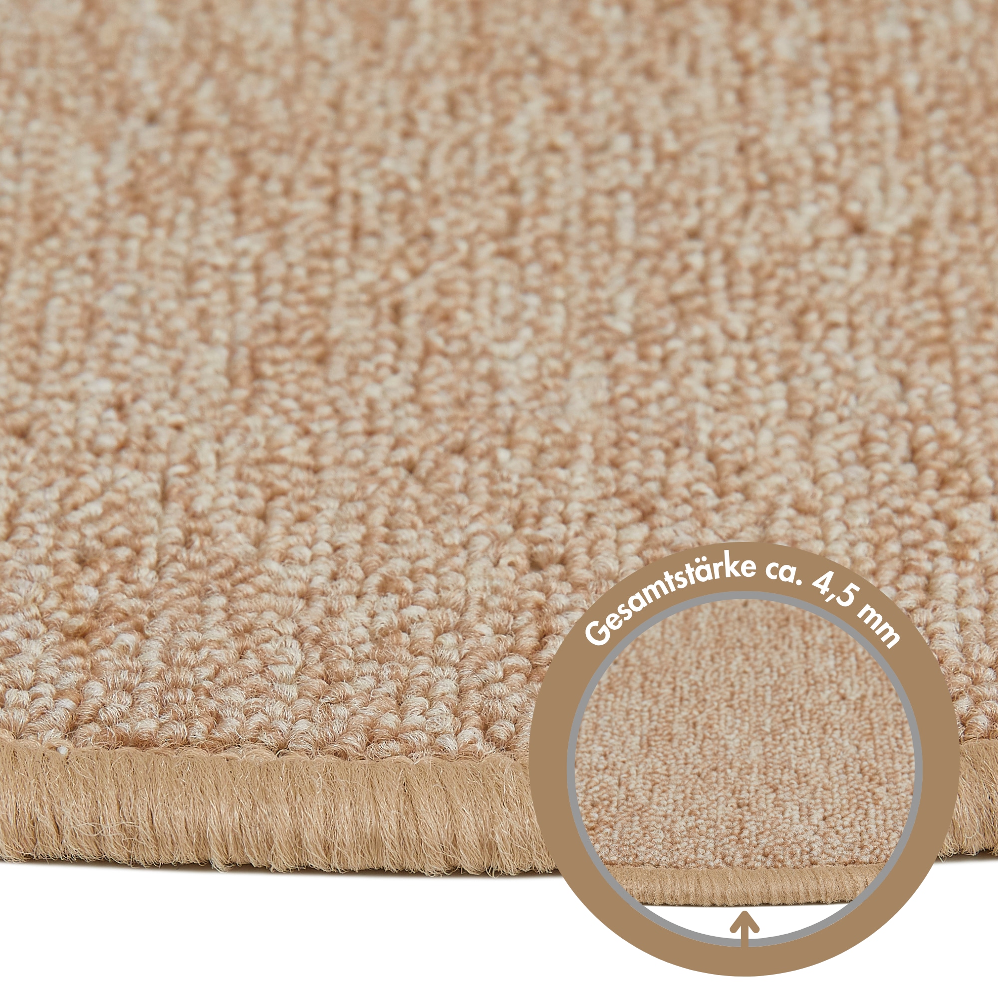 Andiamo Tapis de marche »Rambo, Made in Poland« Semicirculaire 4 mm Höhe boucle chinée, autocollante, 15 pièces dans un set