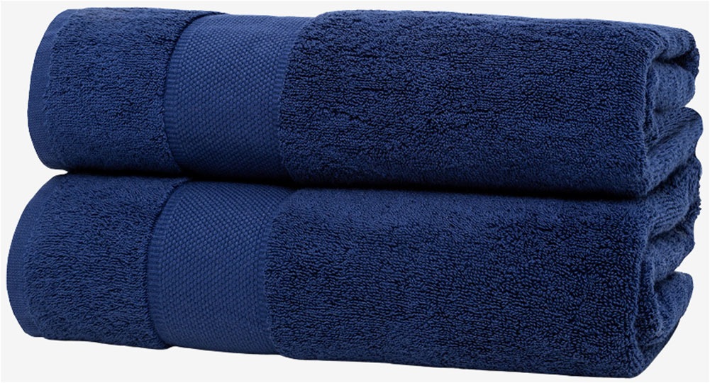 Image of Wolkenfeld Duschtücher "Premium Low-Twist Baumwolle 550 g/m² – 2 grosse Duschtücher" 70×140 cm – weich, saugfähig und ideal für Bad & Wellness