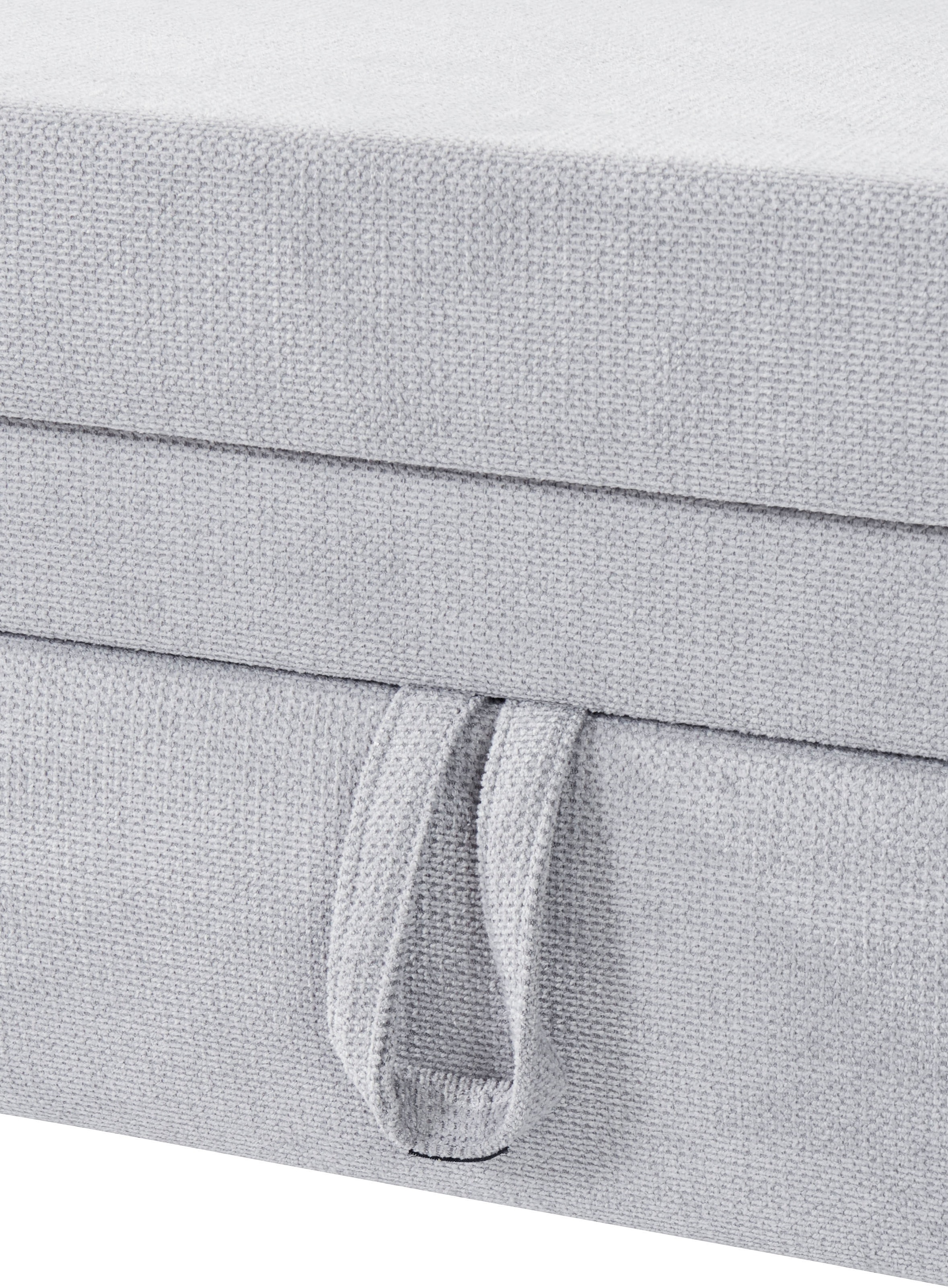 Places of Style Ecksofa »Lolland L-Form«, Wahlweise mit Bettfunktion und Bettkasten, Federkern