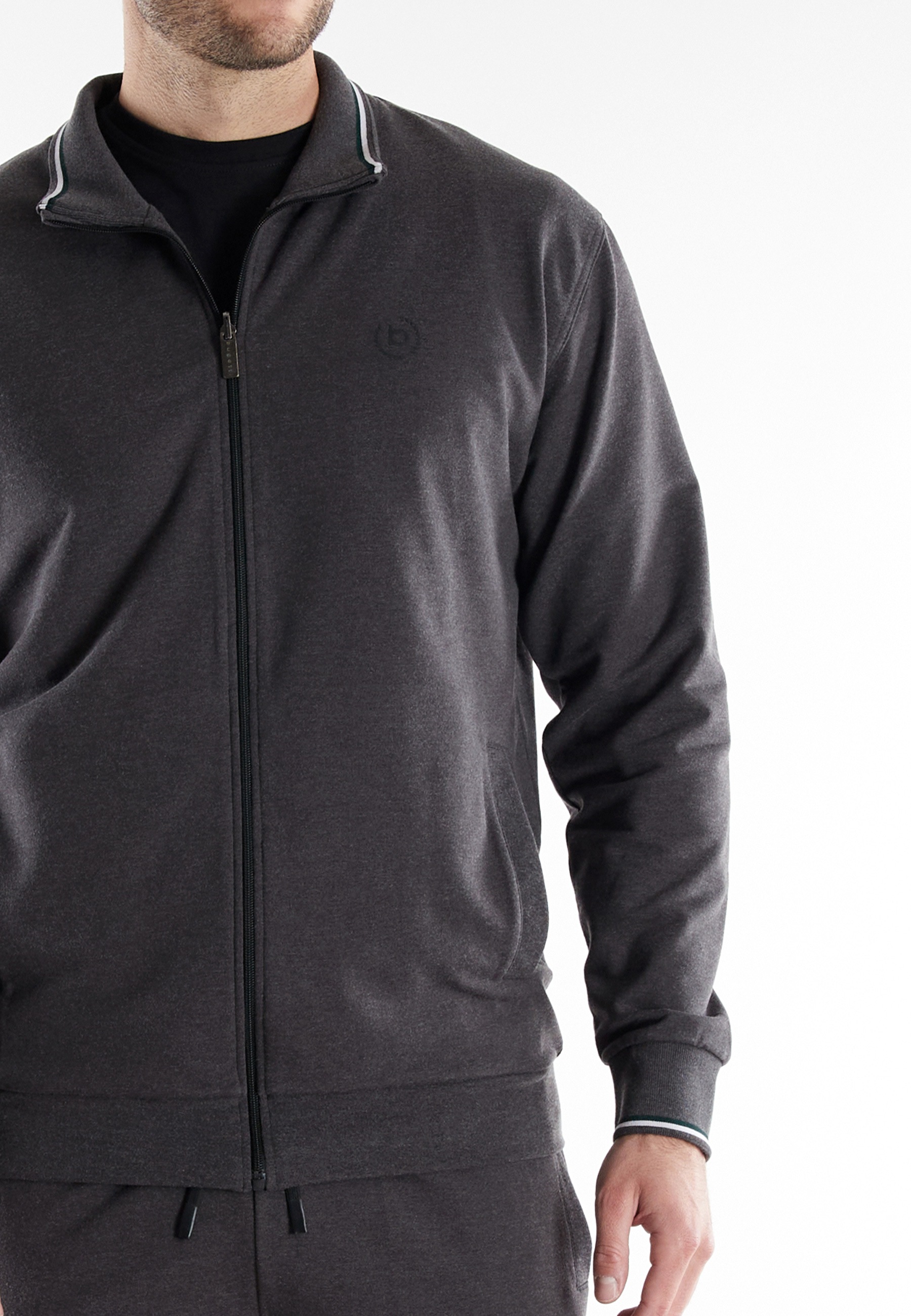 bugatti Loungeanzug »Bologna« 2 tlg. Langarm, lange Hose, mit Seitentaschen, mit Reissverschluss, bequem