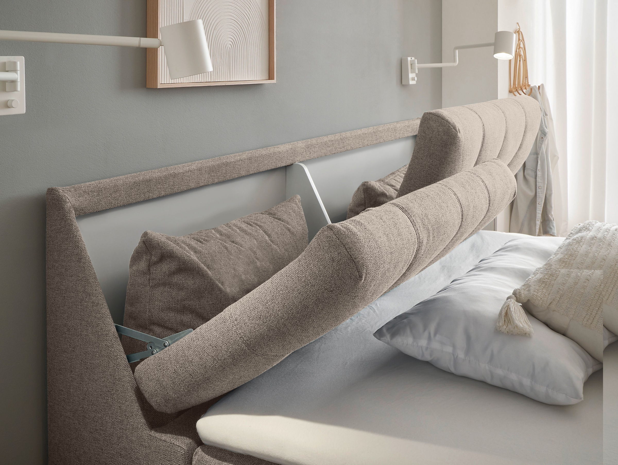 ED EXCITING DESIGN Boxbett »Atlantis« mit Bettkasten und Stauraum im Kopfteil