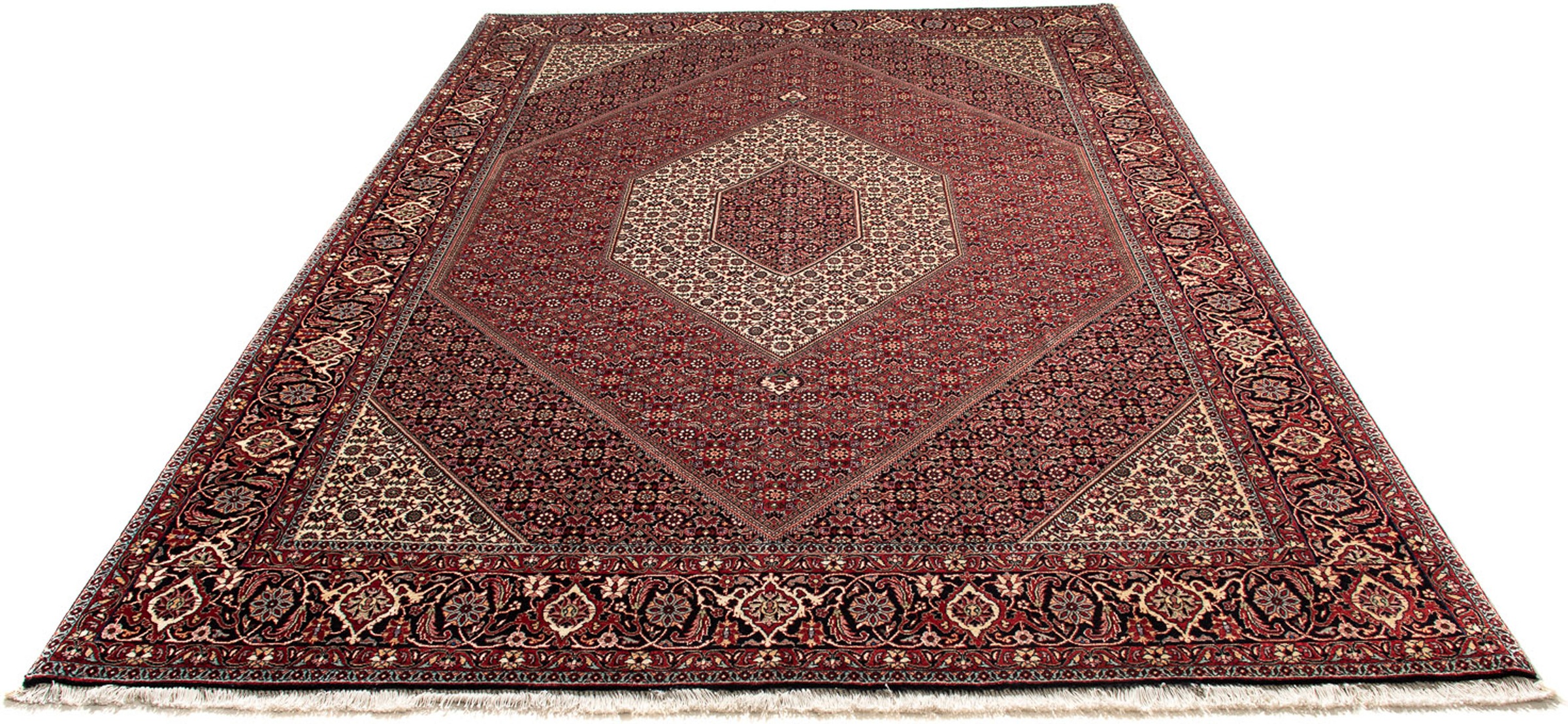 Image of morgenland Orientteppich »Perser - Bidjar - 298 x 200 cm - dunkelrot«, rechteckig, 15 mm Höhe, Wohnzimmer, Handgeknüpft, Einzelstück mit Zertifikat bei Ackermann Versand Schweiz