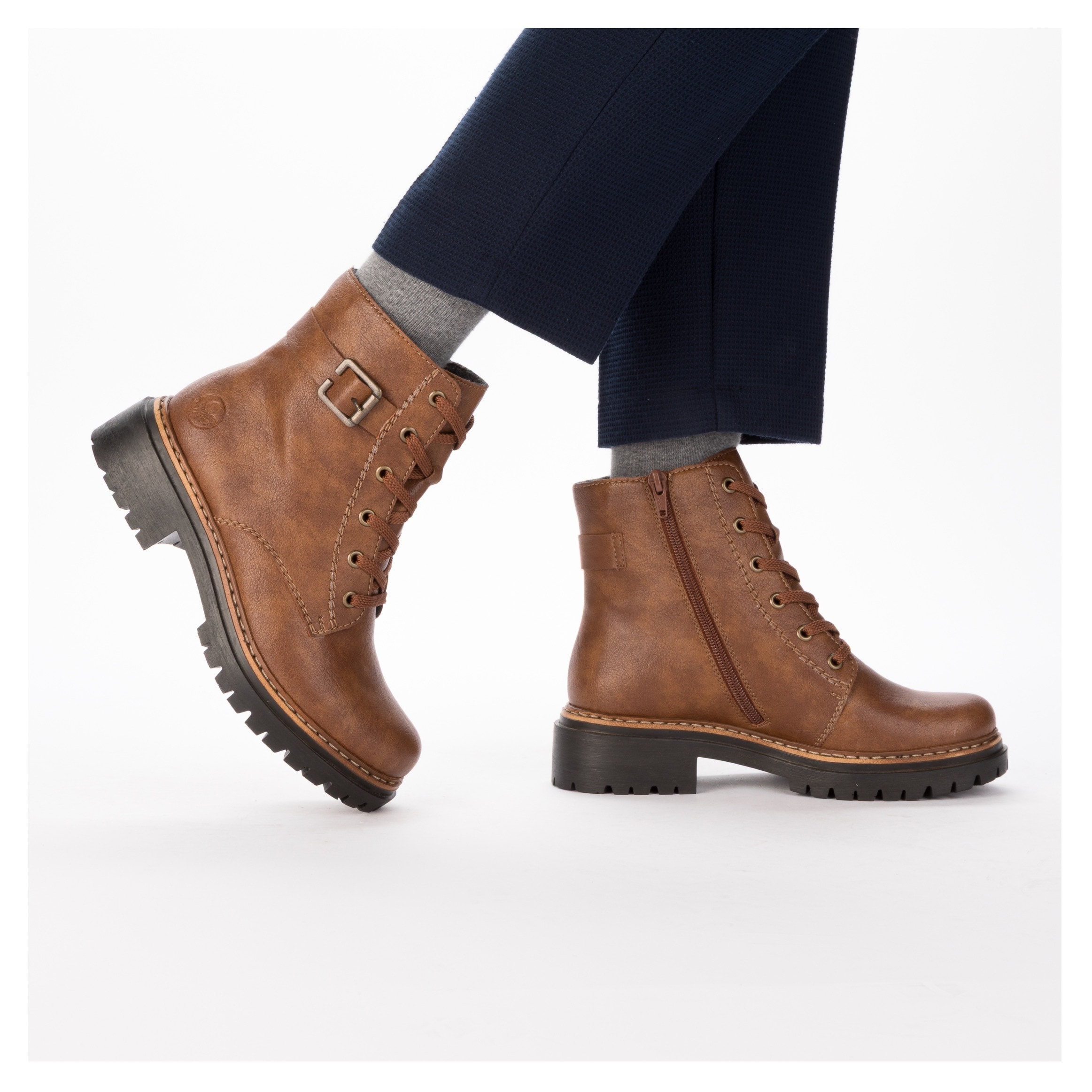 Rieker Bottines à lacets  bottes d'hiver, boots avec couture contrastée