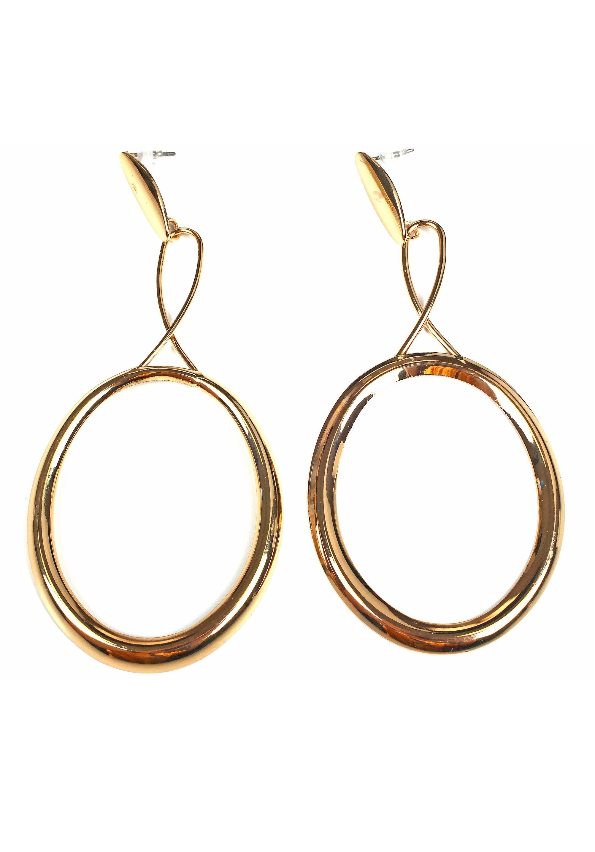 Paar Ohrstecker »mit runden und gedrehten Details, vergoldfarbenet«