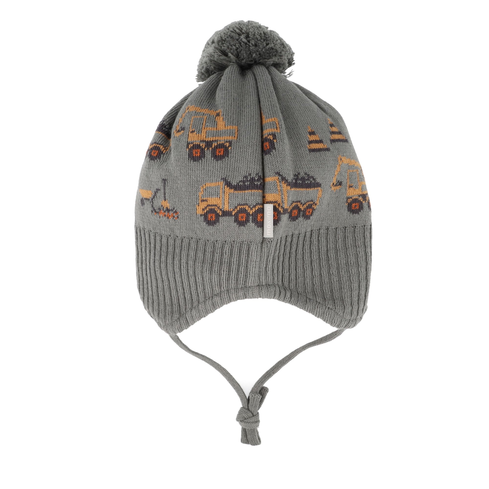 MAXIMO Bonnet tricoté Baumwolle, gefüttert, zum Binden, Bommel