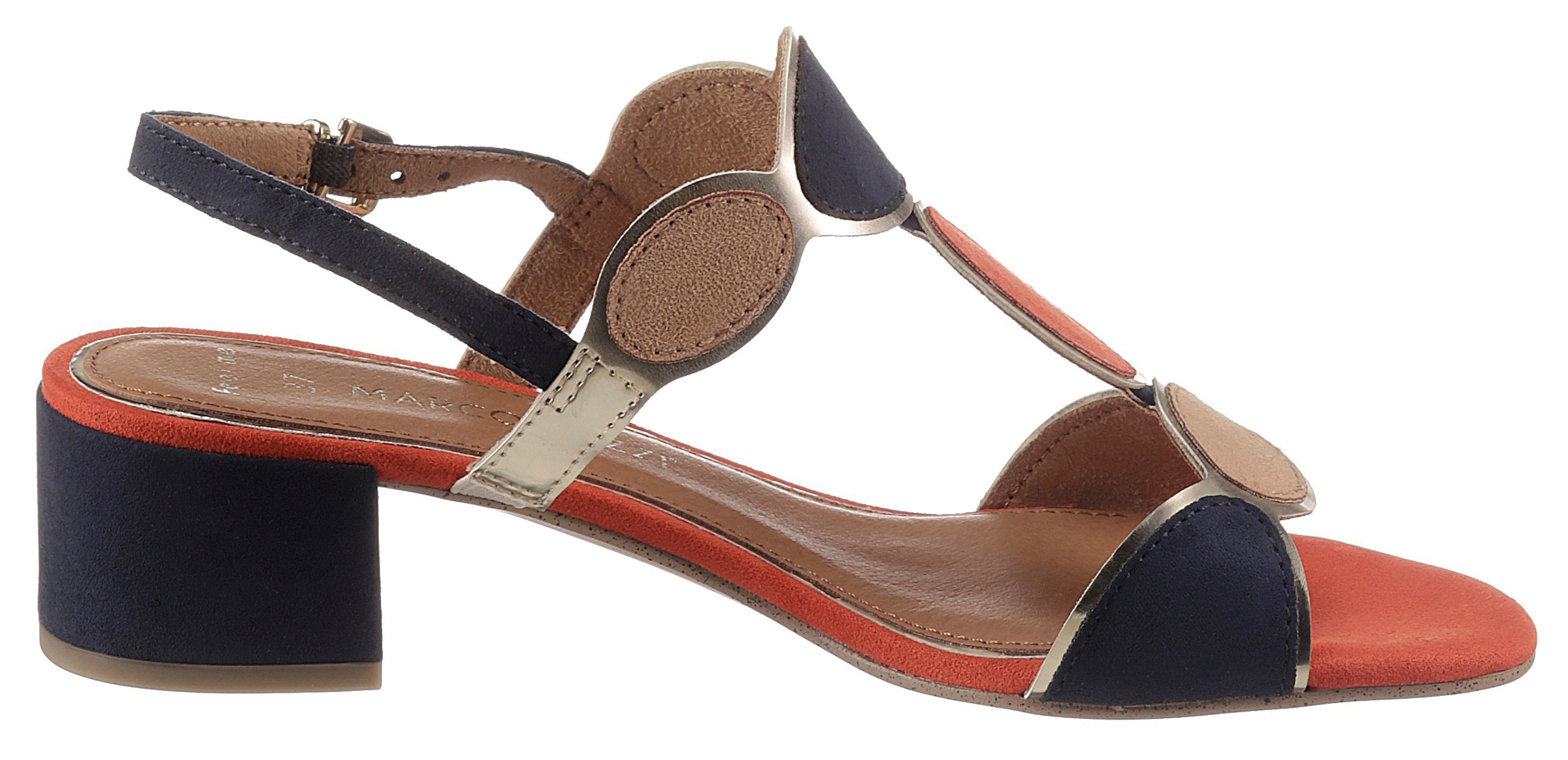 MARCO TOZZI Sandalette, Blockabsatz, Sommerschuh, Riemchensandale mit verstellbarer Schnalle