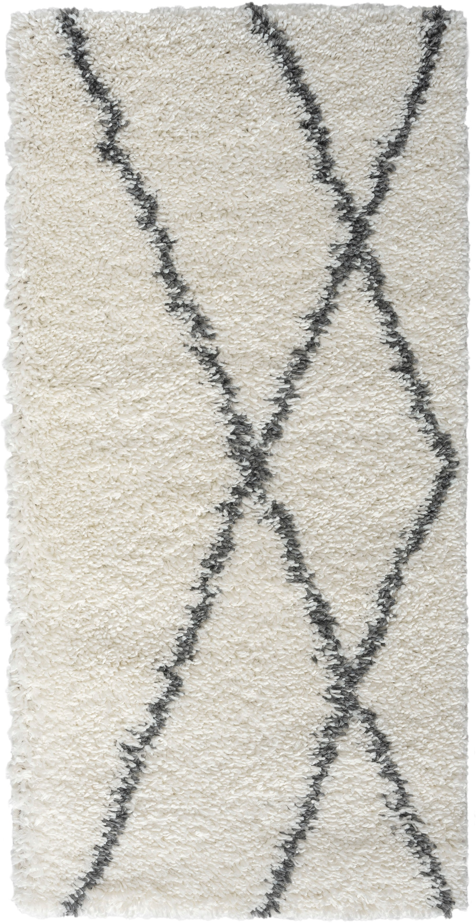 Myflair Möbel & Accessoires Hochflor-Teppich »My Shaggy Raute«, rechteckig, 37 mm Höhe, Shaggy, Scandi Rauten Design, leicht glänzend, extra flauschig