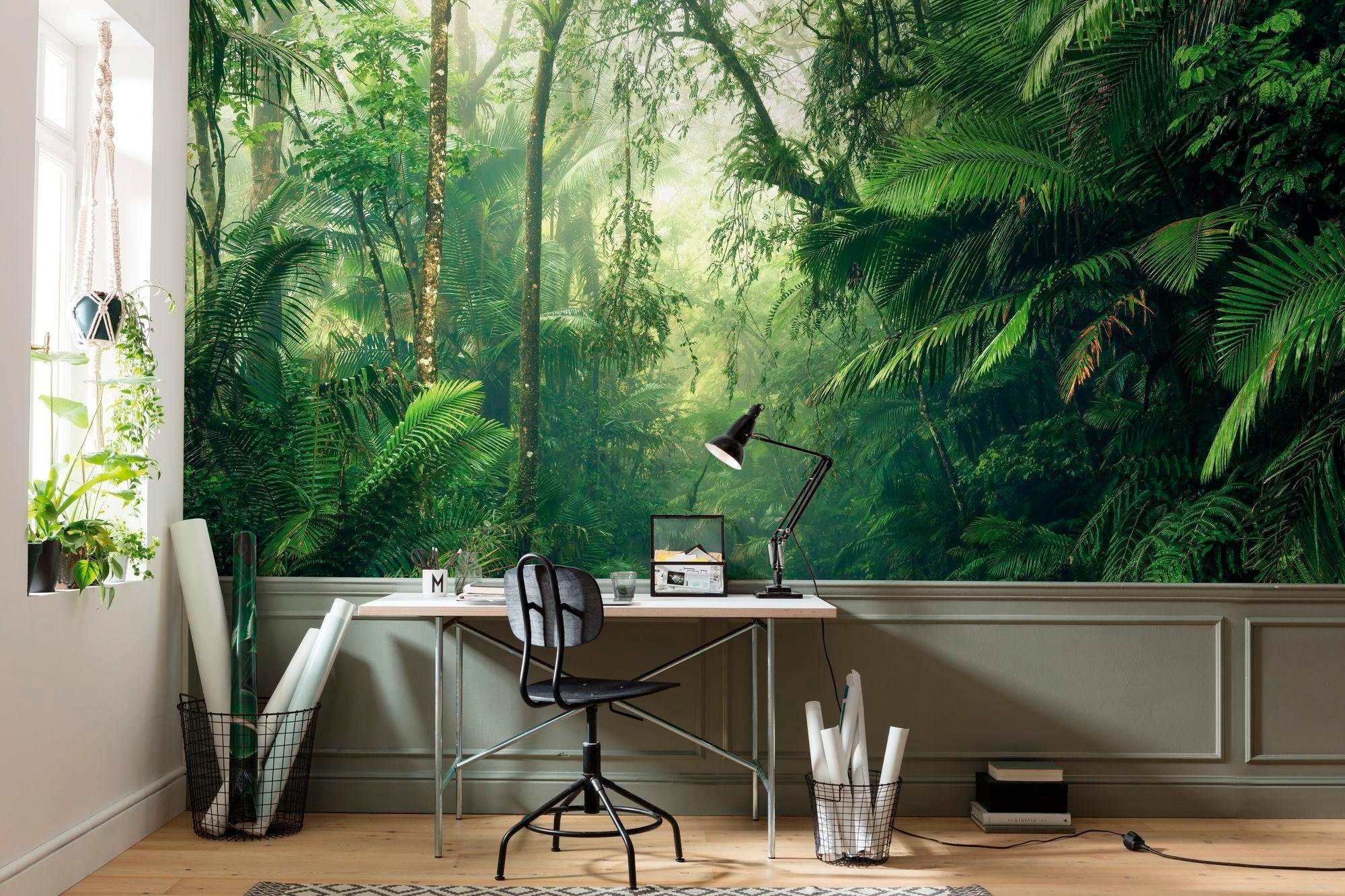 Komar Vliestapete »Digitaldruck Vlies - Tropenwelten - Grösse 500 x 250 cm«, bedruckt, Wohnzimmer, Schlafzimmer