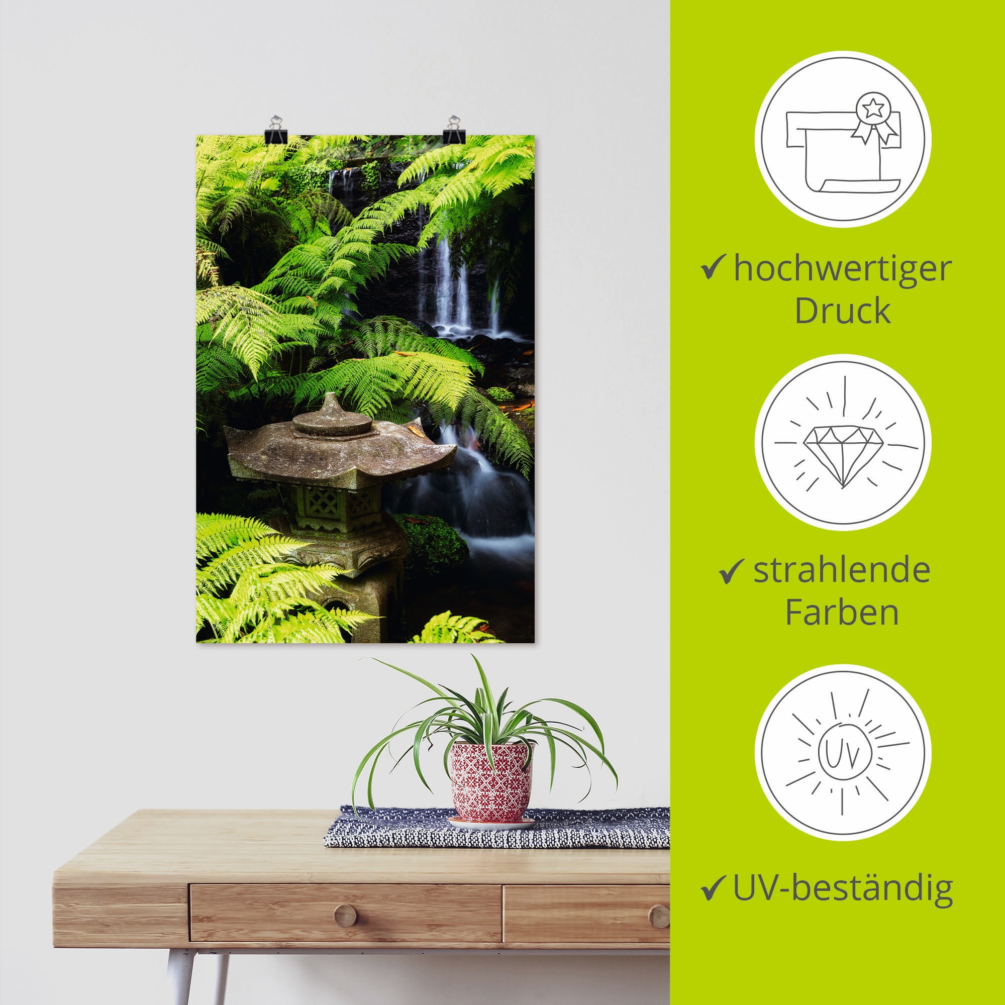 Artland Wandbild »Japanische Laterne«, Spa, (1 St.), als Leinwandbild, Poster, Wandaufkleber in verschied. Grössen