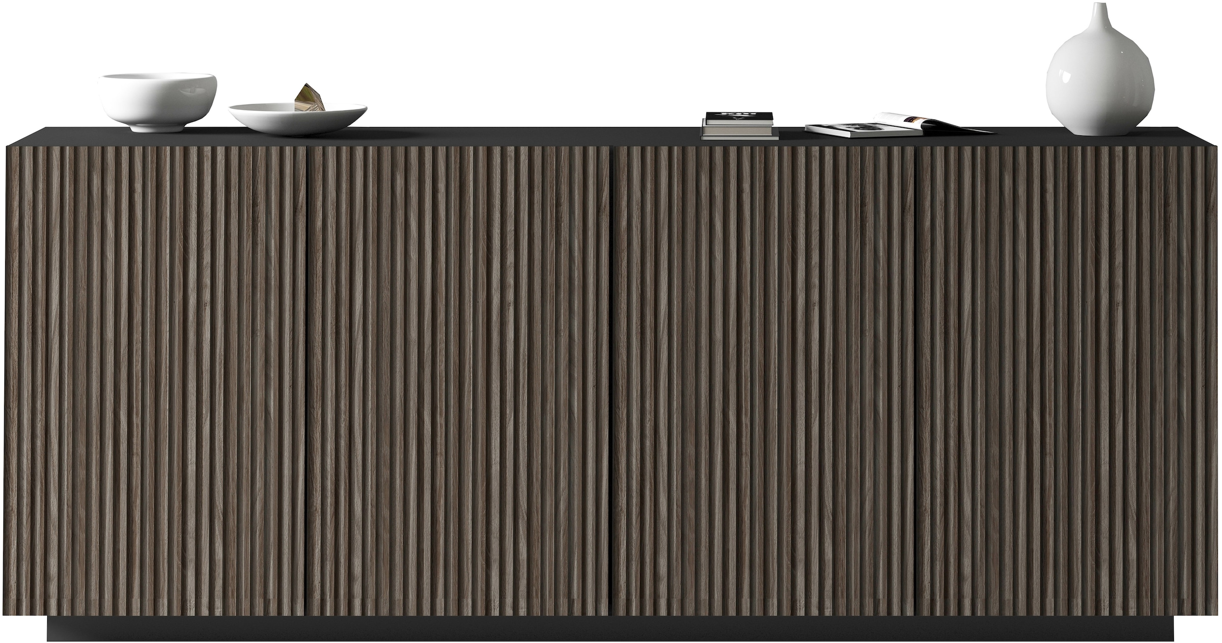 Home affaire Sideboard »Vega Sideboard,Kommode,200 cm« mit 4 Türen,Fronten mit  Rillen-Optik