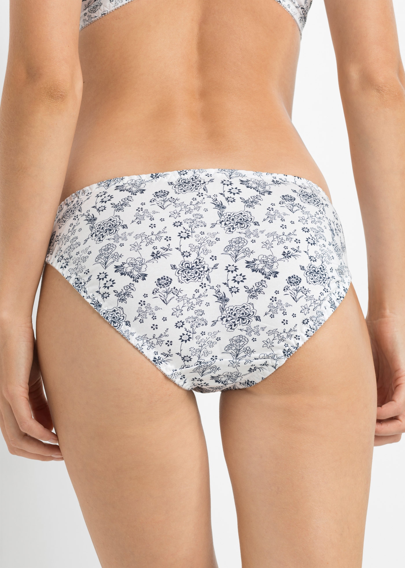 bonprix Slip Packung, 3 cuis unifarben und bedruckt, mit kleinem Schleifendetail