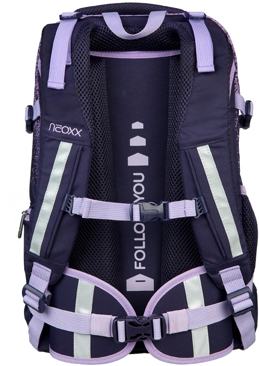 neoxx Schulrucksack »Active, Glitterally perfect«, reflektierende Details, aus recycelten PET-Flaschen
