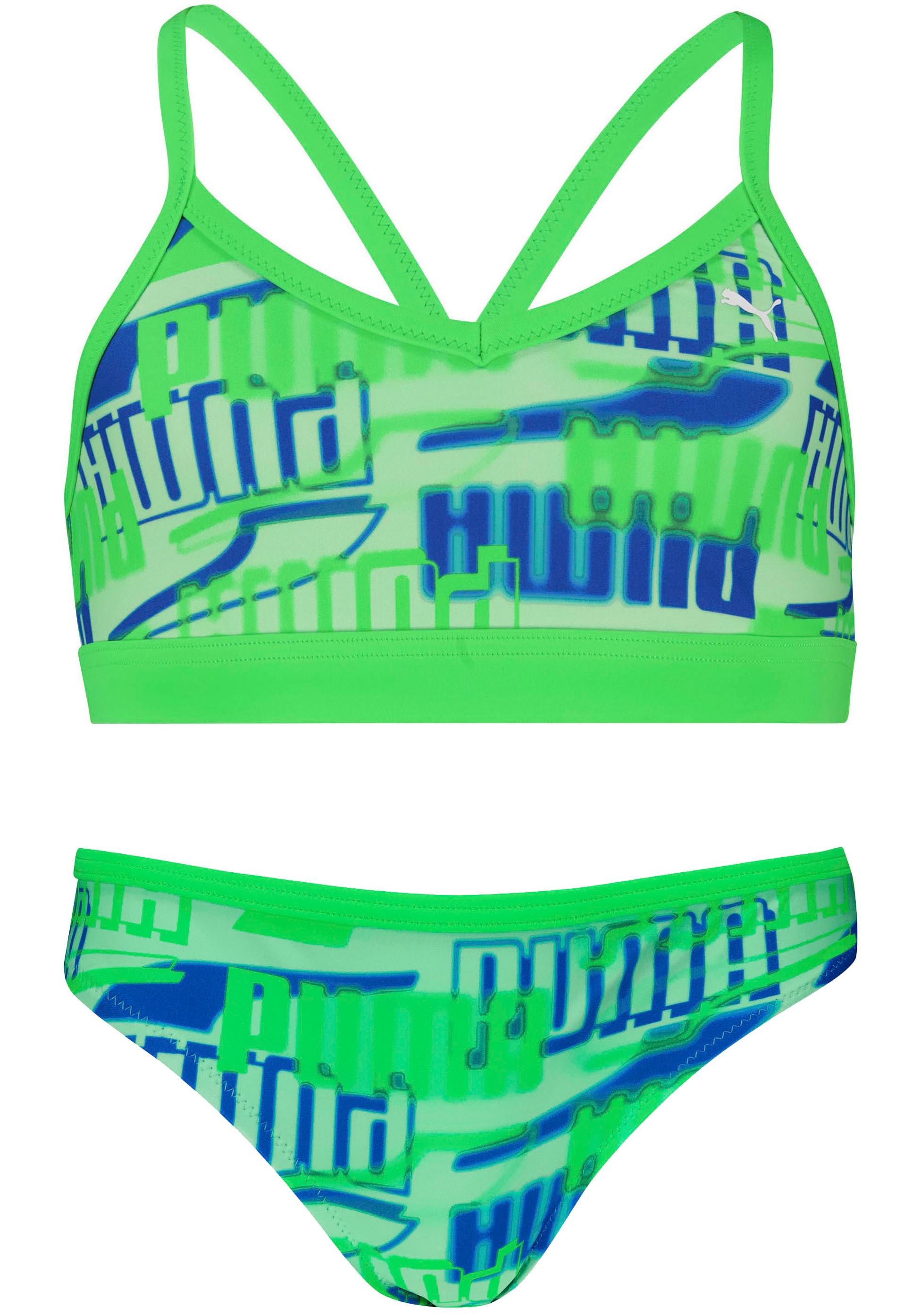 Bustier-Bikini, (Set), Mädchen-Bikini mit allover Logoprint