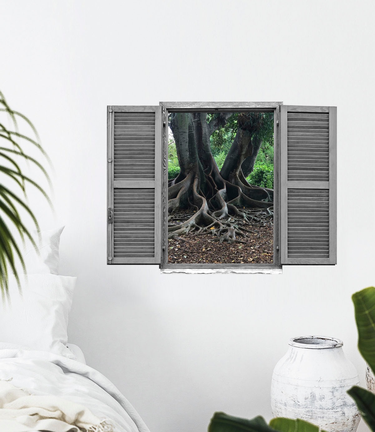 queence Wandtattoo »Baumwurzeln« Wandsticker, Wandbild, selbstklebend, 3D, Fenster