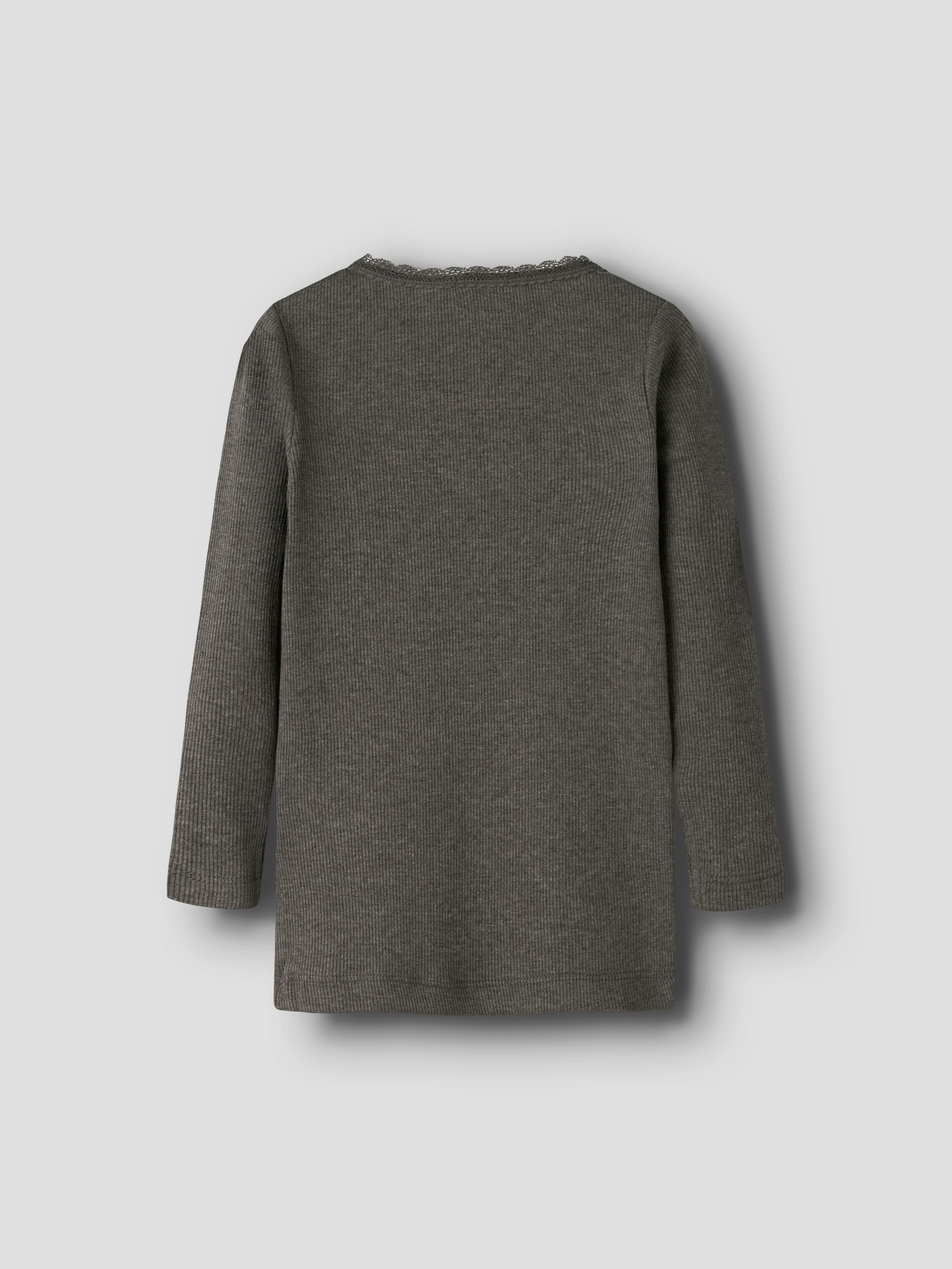 Name It Langarmshirt »NMFKAB LS TOP NOOS«, in Feinripp und mit süsser Spitzenkante am Ausschnitt