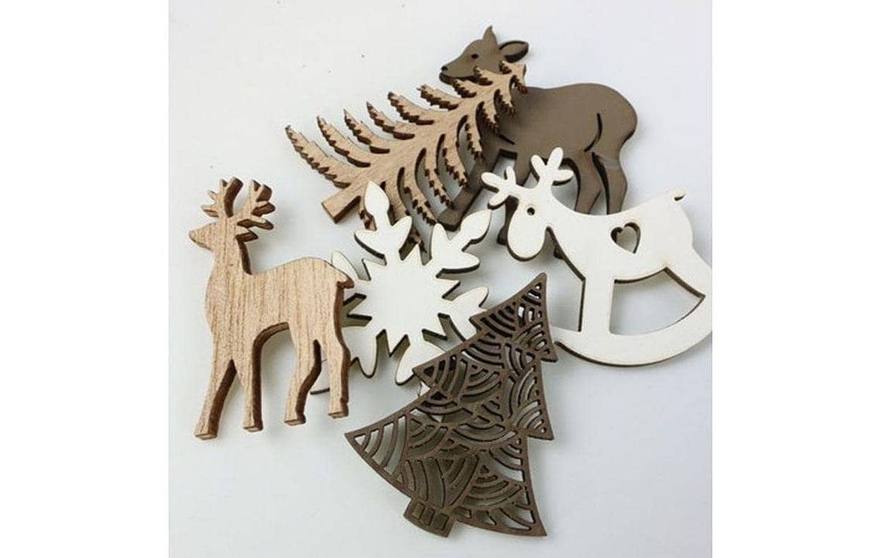 Weihnachtsfigur »Hoff Interieur Weihnachtsmotive 72 Stück, Nature/Weiss«