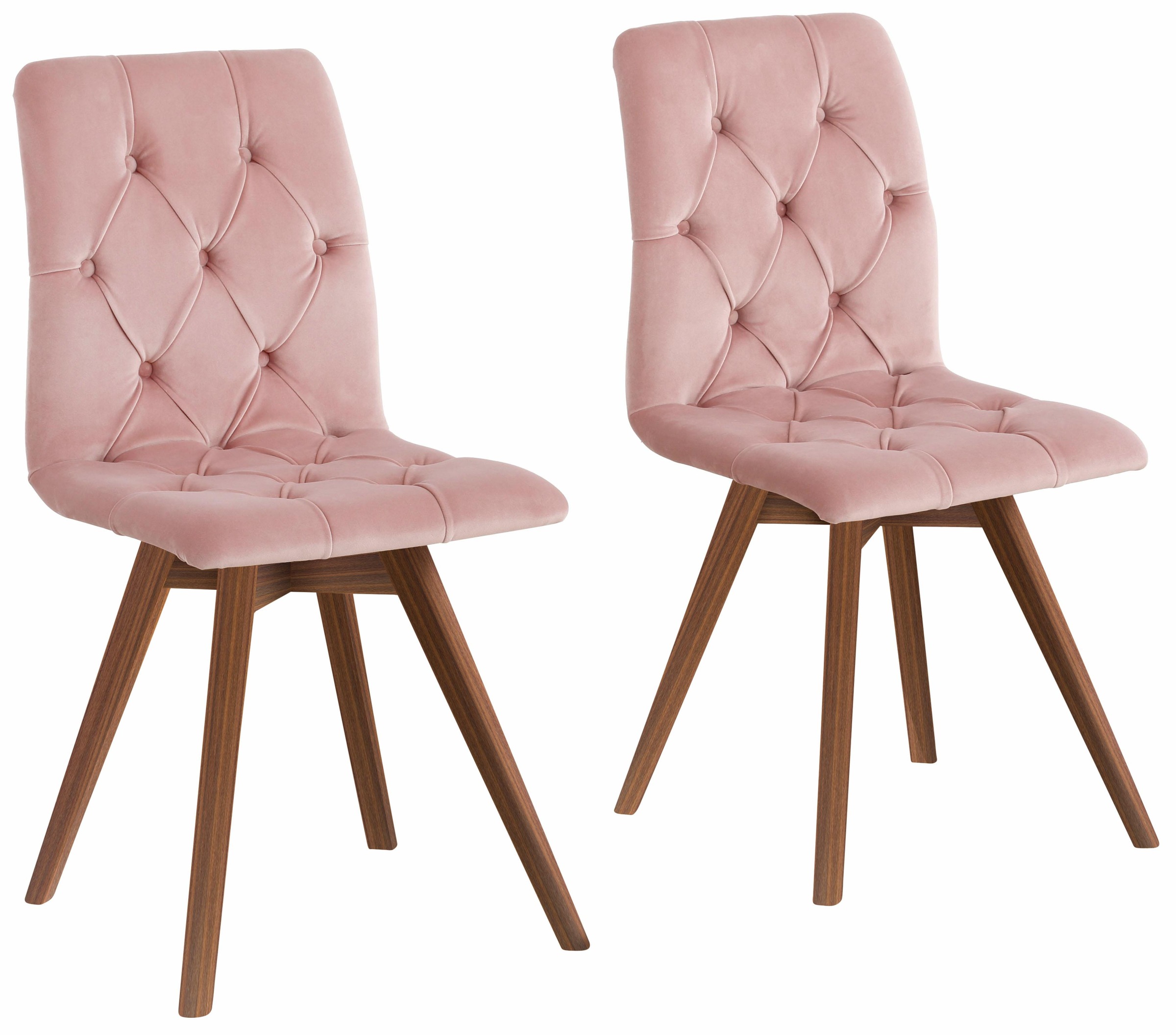 Image of andas 4-Fussstuhl »Rania«, (Set), 6 St., Samtoptik, mit Beinen in eiche oder nussbaum. Im 2er, 4er oder 6er-Set bei Ackermann Versand Schweiz