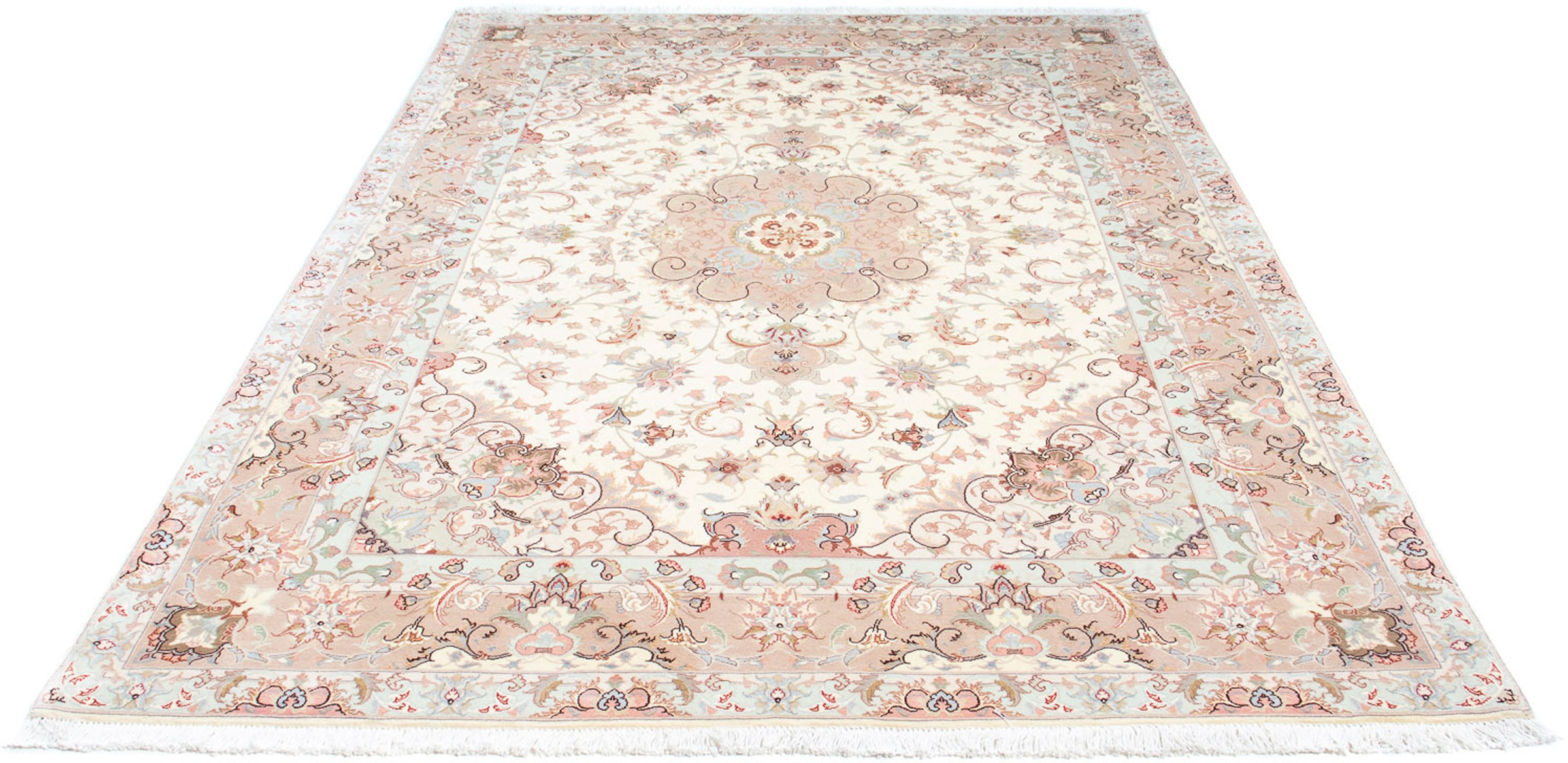 Image of morgenland Orientteppich »Perser - Täbriz - Royal - 248 x 168 cm - beige«, rechteckig, 7 mm Höhe, Wohnzimmer, Handgeknüpft, Einzelstück mit Zertifikat bei Ackermann Versand Schweiz