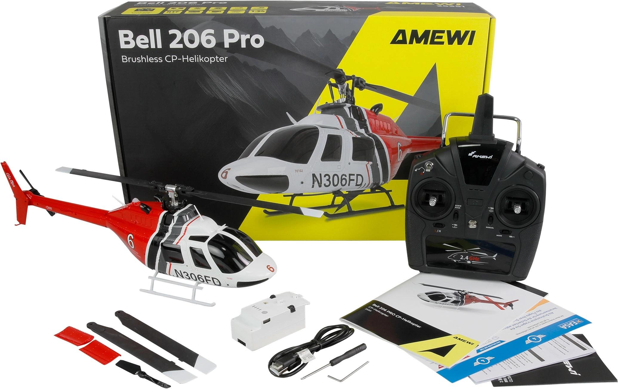 Amewi Hélicoptère RC »Bell 206 Pro 6G RTF«