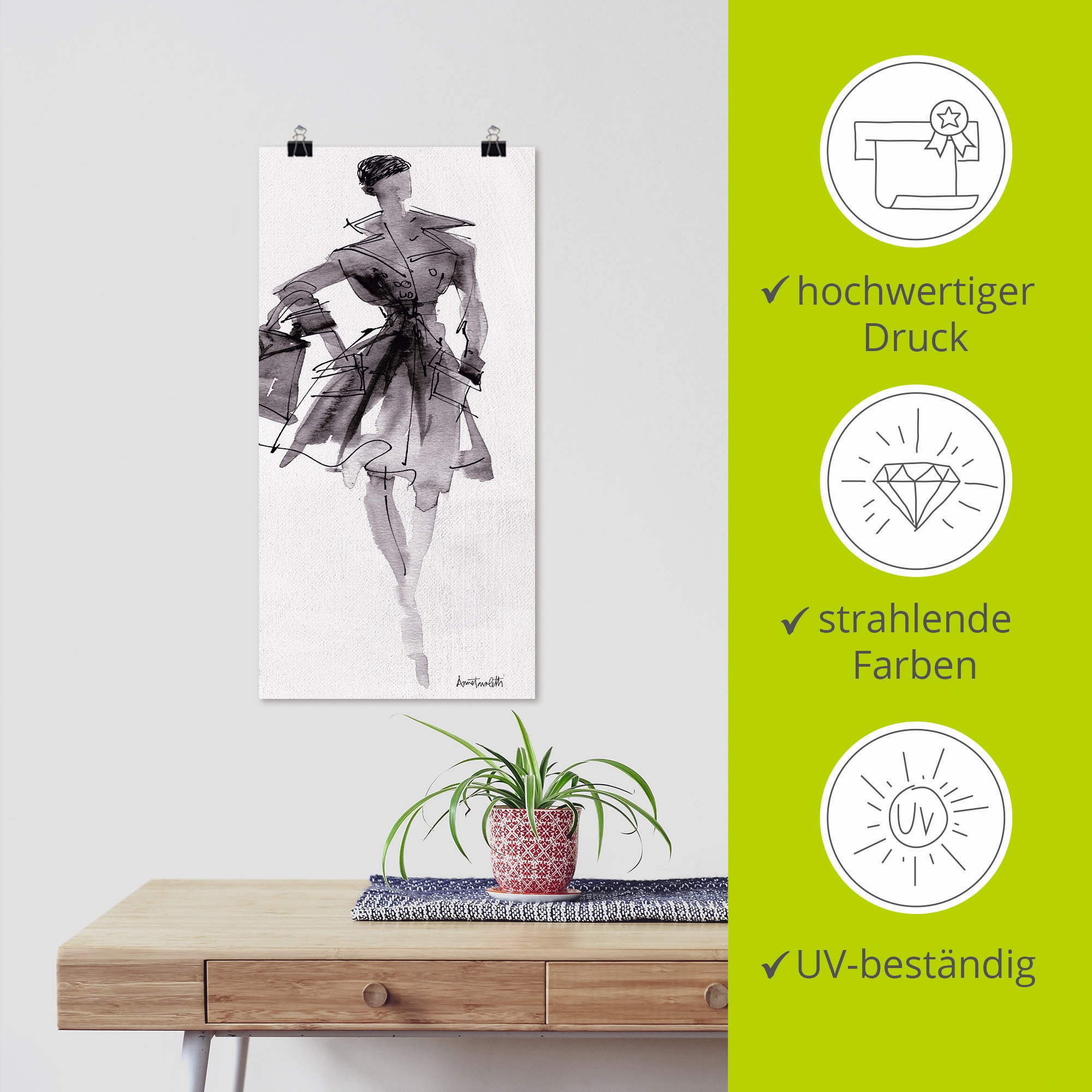 Artland Wandbild »Mode Skizzenbuch VII«, Mode, (1 St.), als Leinwandbild, Poster, Wandaufkleber in verschied. Grössen