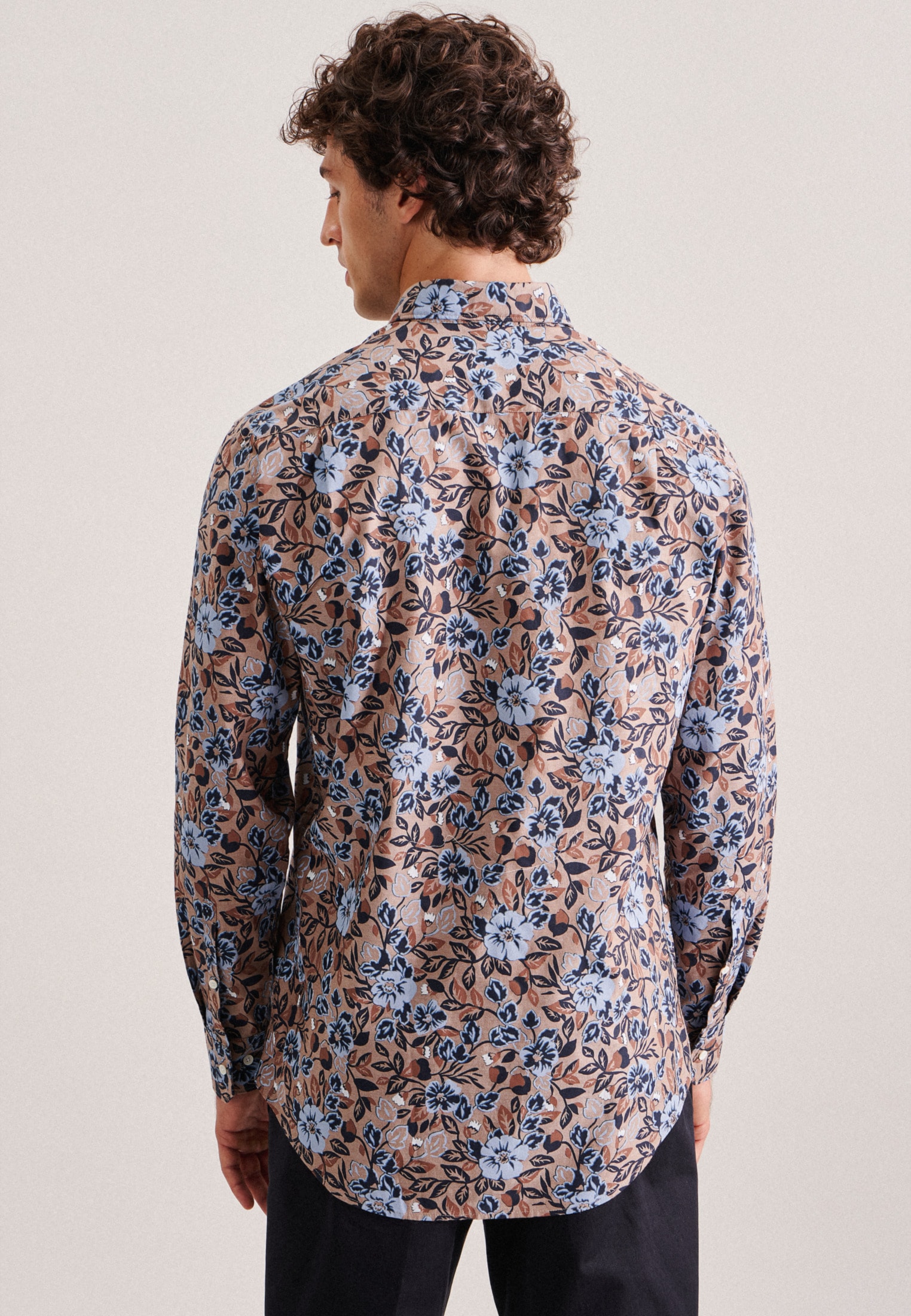 seidensticker Businesshemd »Regular«, Regular Langarm Button-Down-Kragen Druck