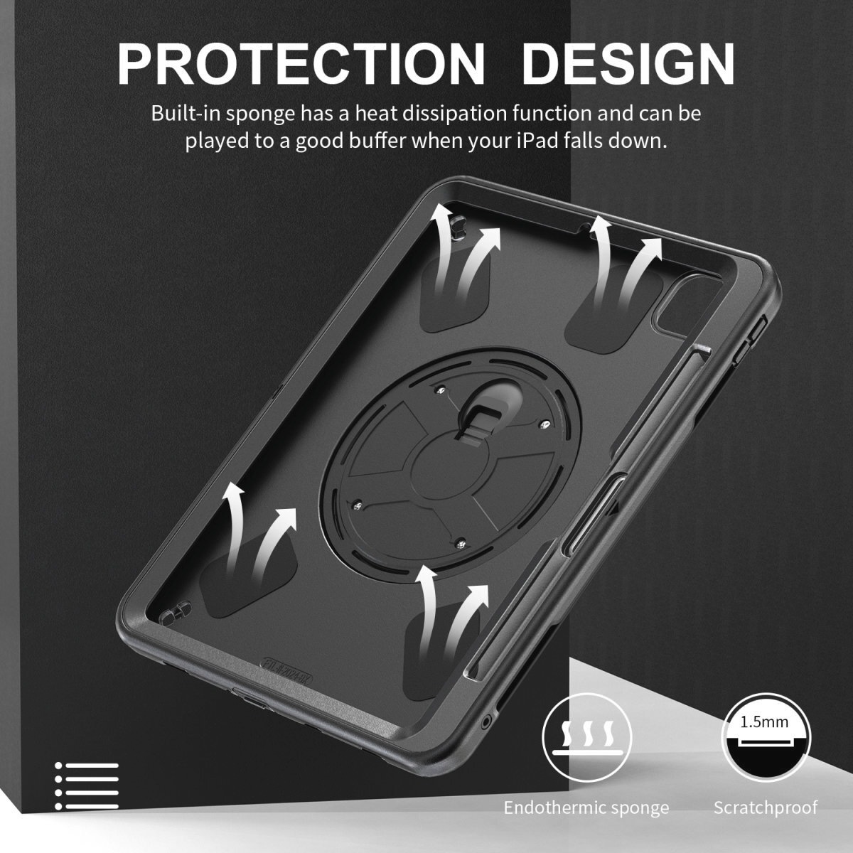 4smarts Tablet-Hülle »Rugged Case GRIP für Apple iPad Pro 11 (M4, 2024)«, Backcover, Schutzhülle, Handyschutzhülle, Case, Schutzcase, stossfest