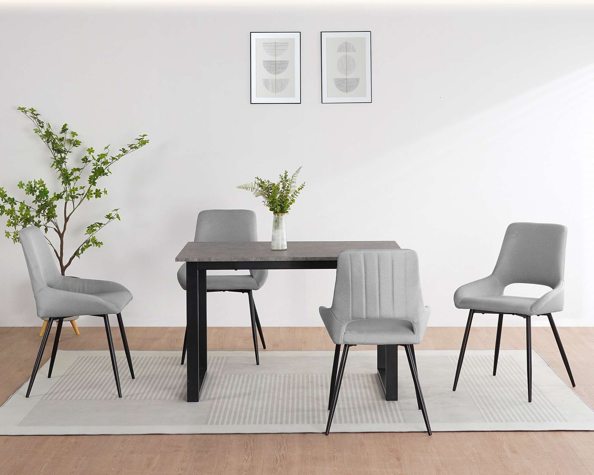 GOODproduct Table de salle à manger »Barcell« schwarzes Metallgestell, Plattenvarianten wählbar, sowie Grössen