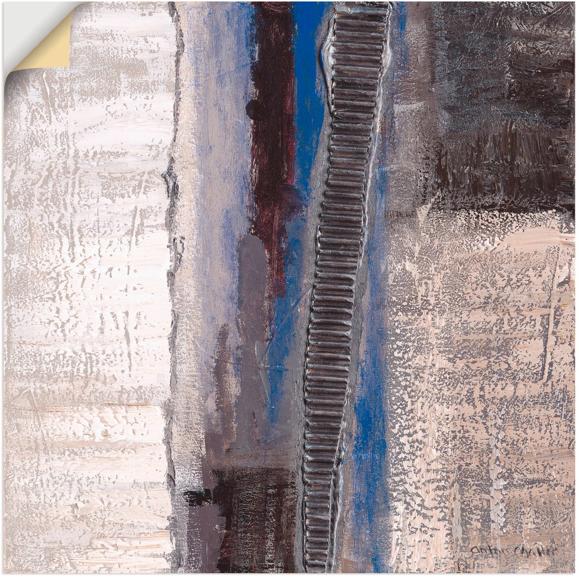 Image of Artland Wandbild »Blau-silber Abstrakt I«, Muster, (1 St.), in vielen Grössen & Produktarten - Alubild / Outdoorbild für den Aussenbereich, Leinwandbild, Poster, Wandaufkleber / Wandtattoo auch für Badezimmer geeignet bei Ackermann Versand Schweiz