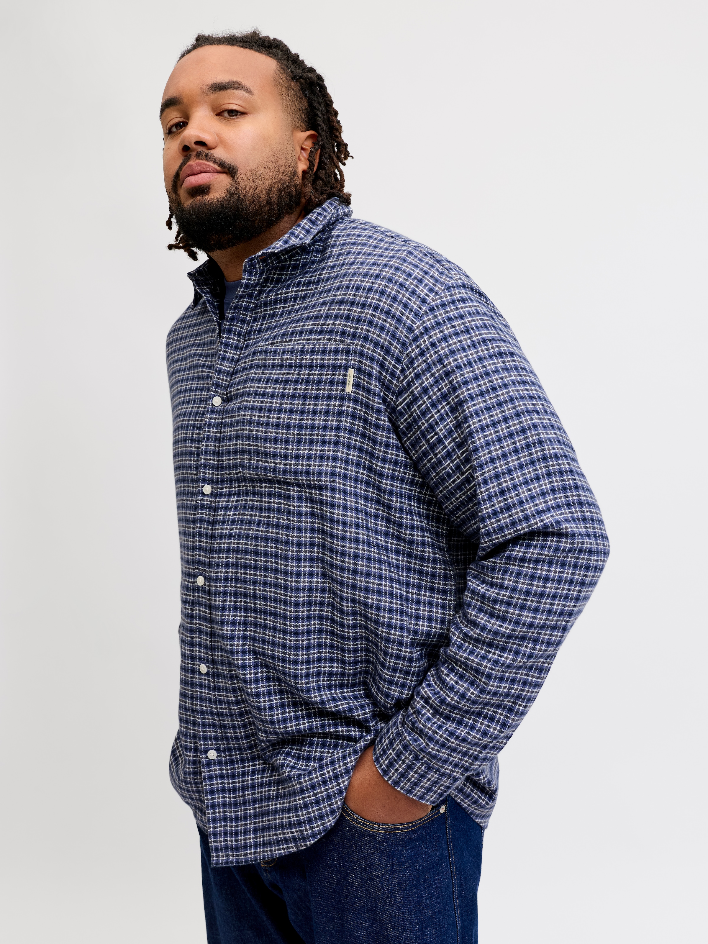 Jack & Jones PlusSize Langarmhemd »JORFREDERIKSBERG FLANNEL SHIRT L/S PLS« Baumwolle, regular fit