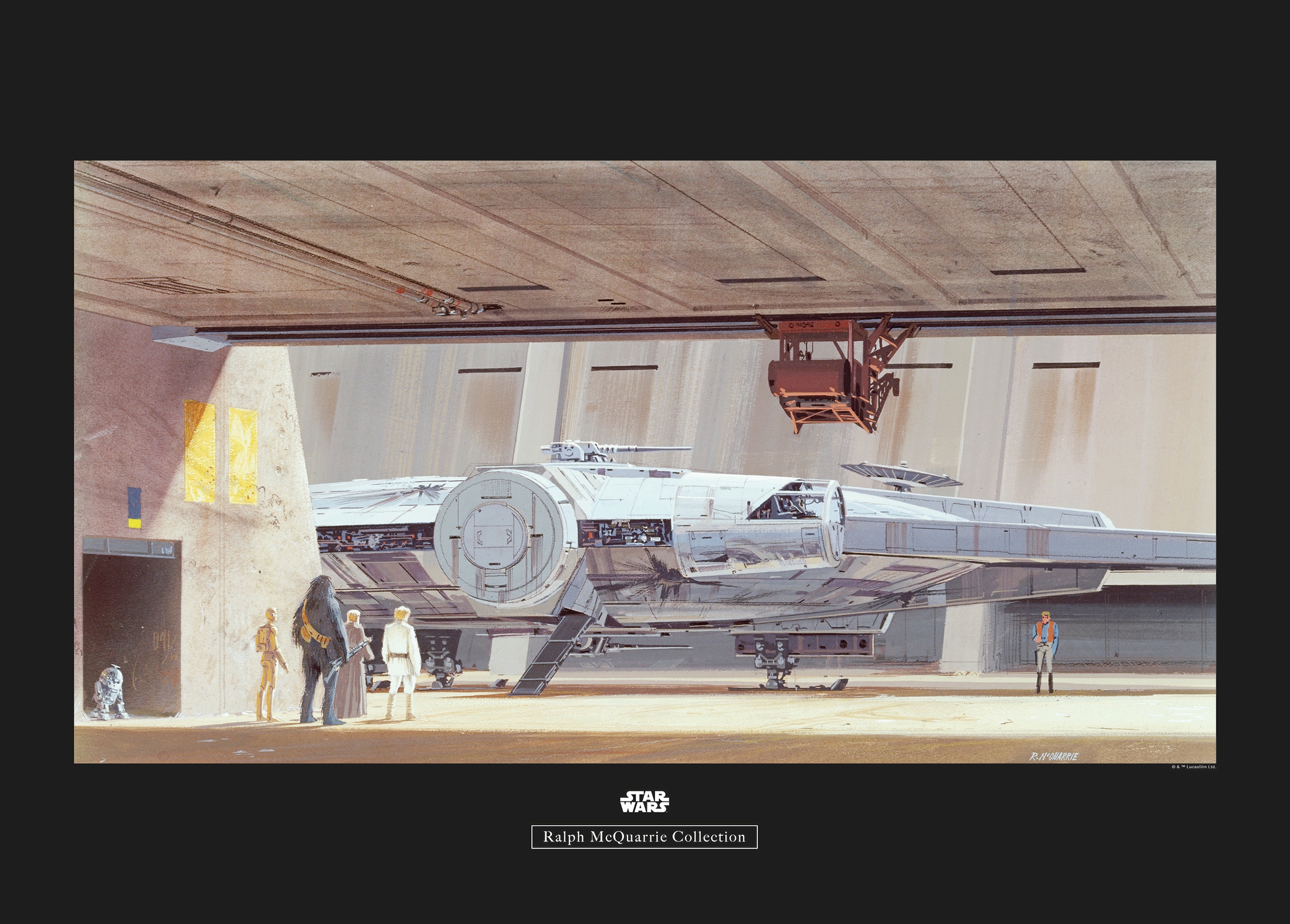 Image of Komar Bild "Star Wars Classic RMQ Mos Eisley Hangar" Star Wars 1 Stk. tlg. Wandbild zur Dekoration im Kinderzimmer - ohne Rahmen