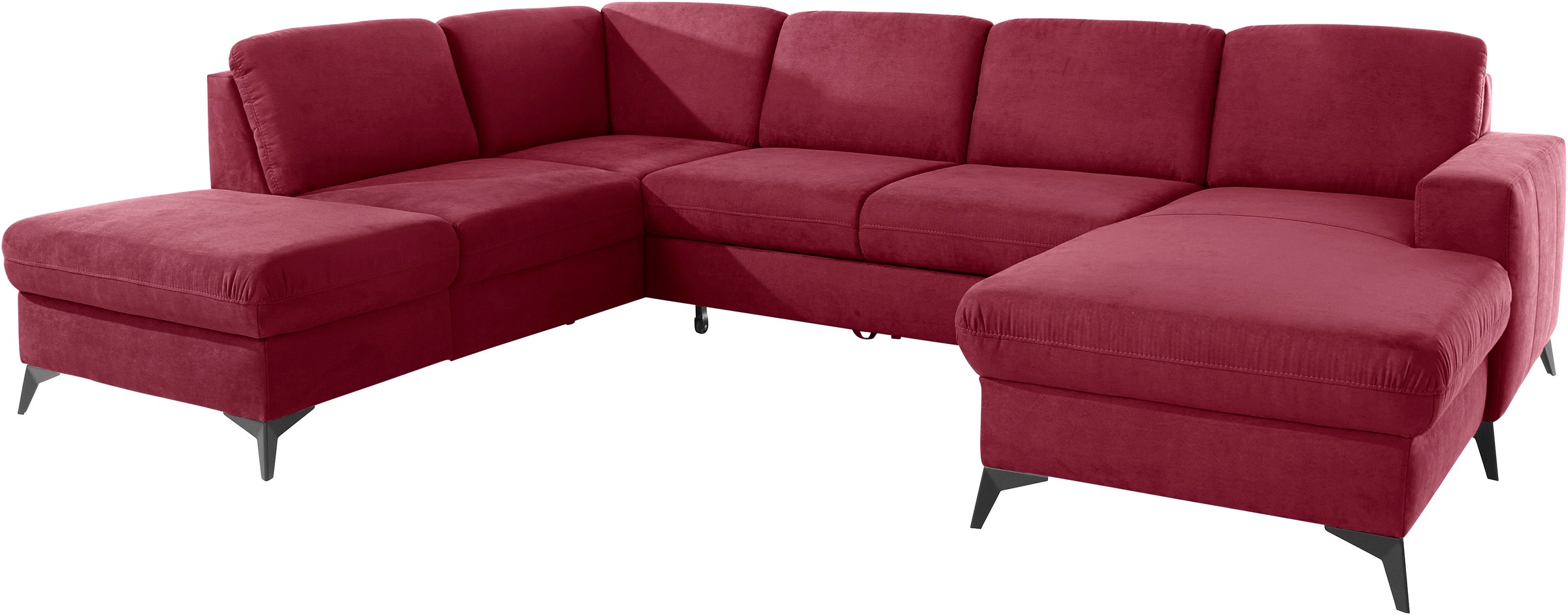 PLACES OF STYLE Wohnlandschaft »Lolland U-Form« Wahlweise mit Bettfunktion und Stauraum, auch mit abwischbarem Bezug