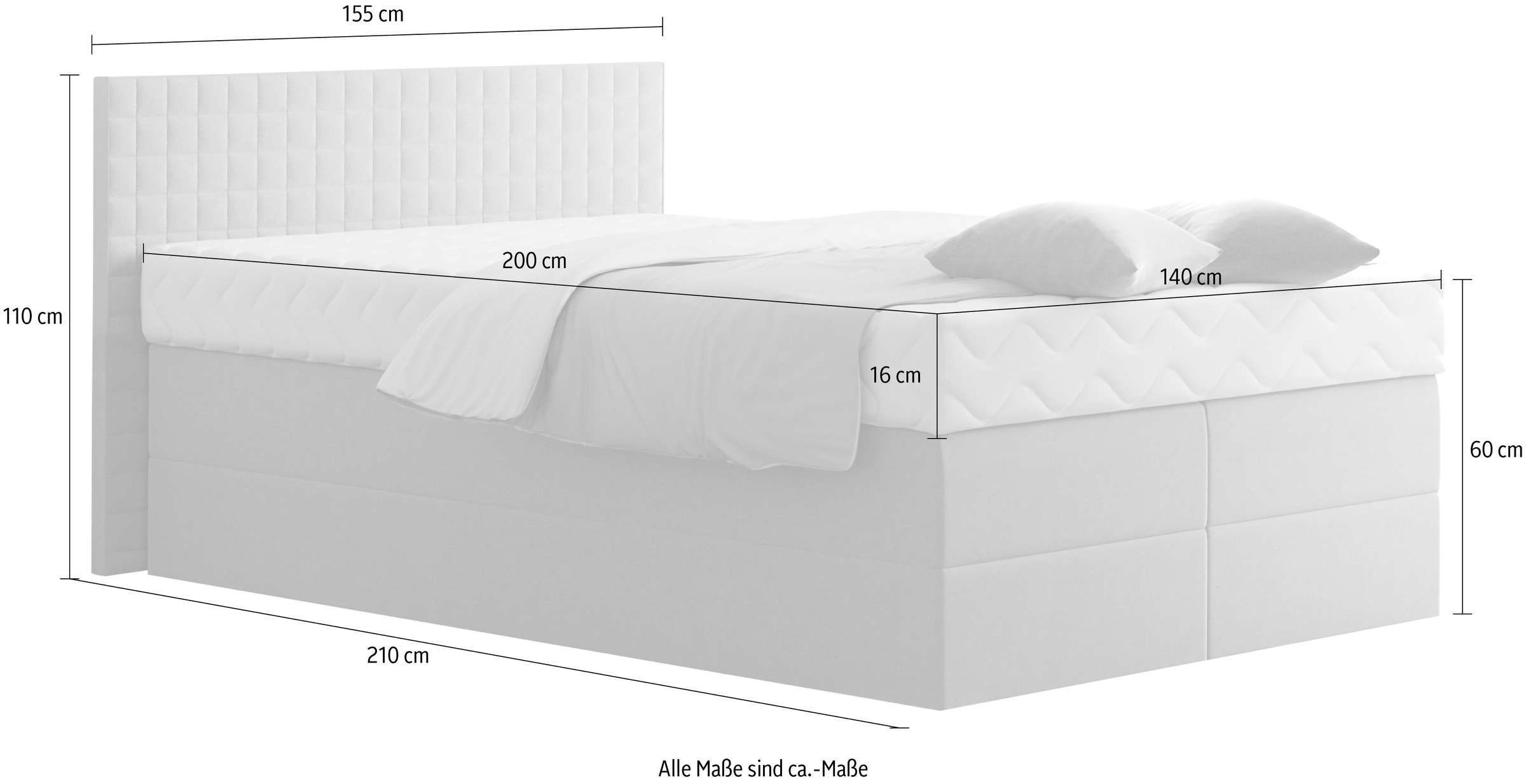 Westfalia Schlafkomfort Boxspringbett, mit Zierkissen, wahlweise mit Topper
