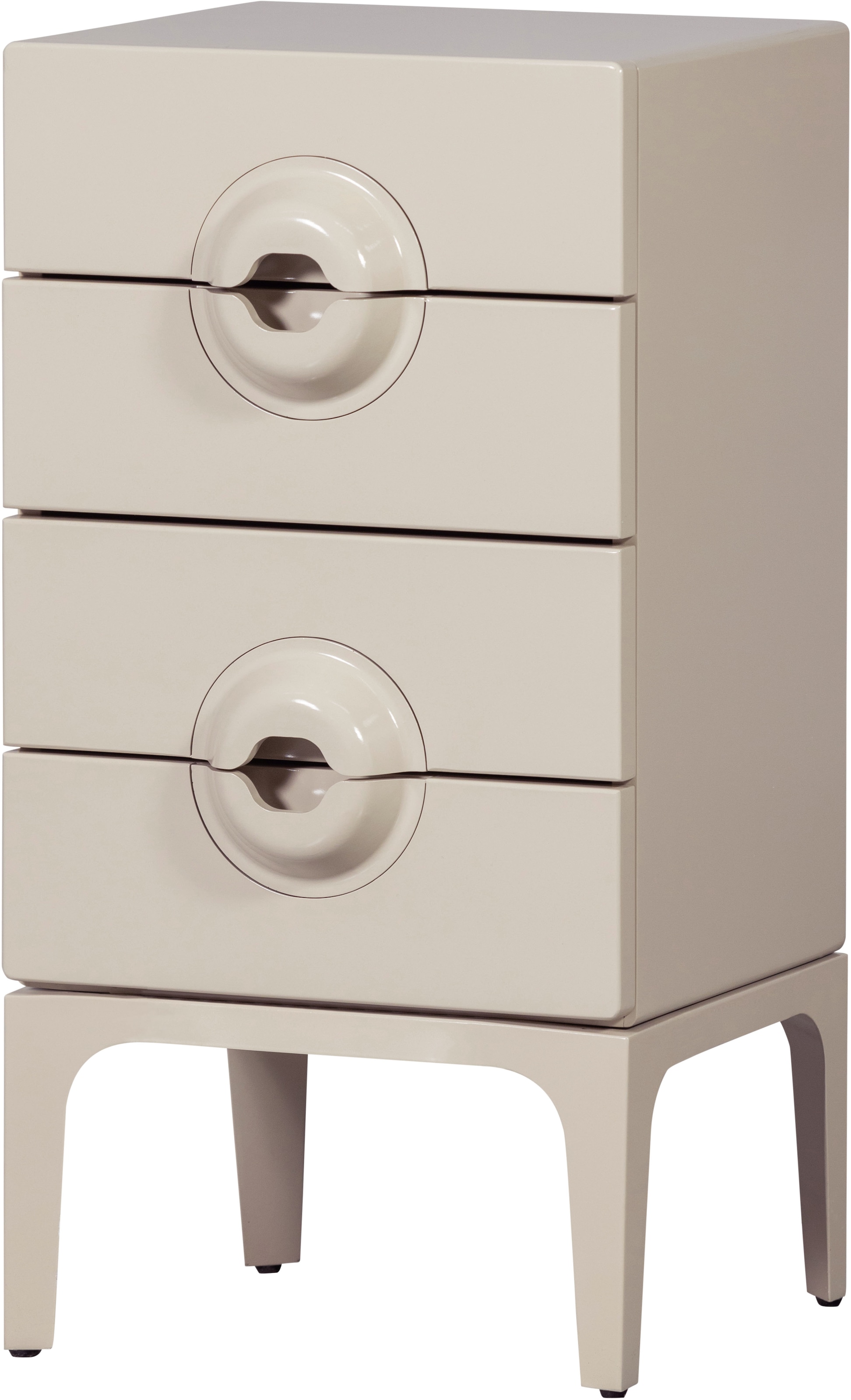 Image of WOOOD Kommode "Merge Eukalyptusholz mit Metallbeinen H 89 x B 44 x T 45 cm" Einzigartiger Griff, Tragkraft 10 kg pro Auszug, montiert geliefert