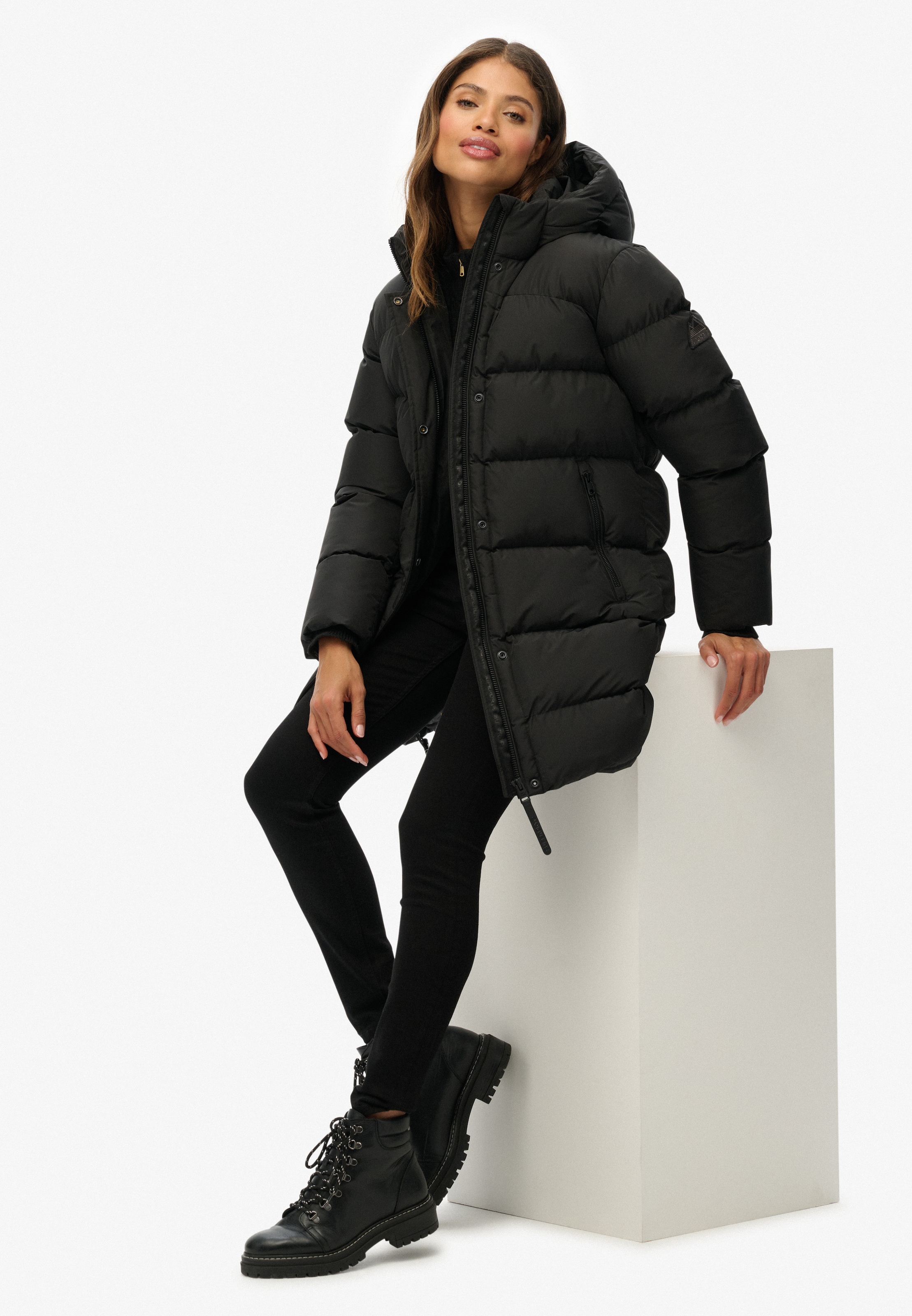 Superdry Veste matelassée »HOODED SPORTS PUFFER MID JKT« mit Kapuze