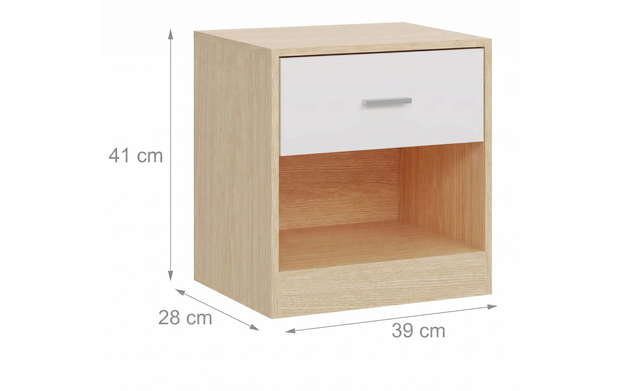 relaxdays »relaxdays Nachttisch 39 x 41 cm,  Weiss/Braun ,  2er Set«