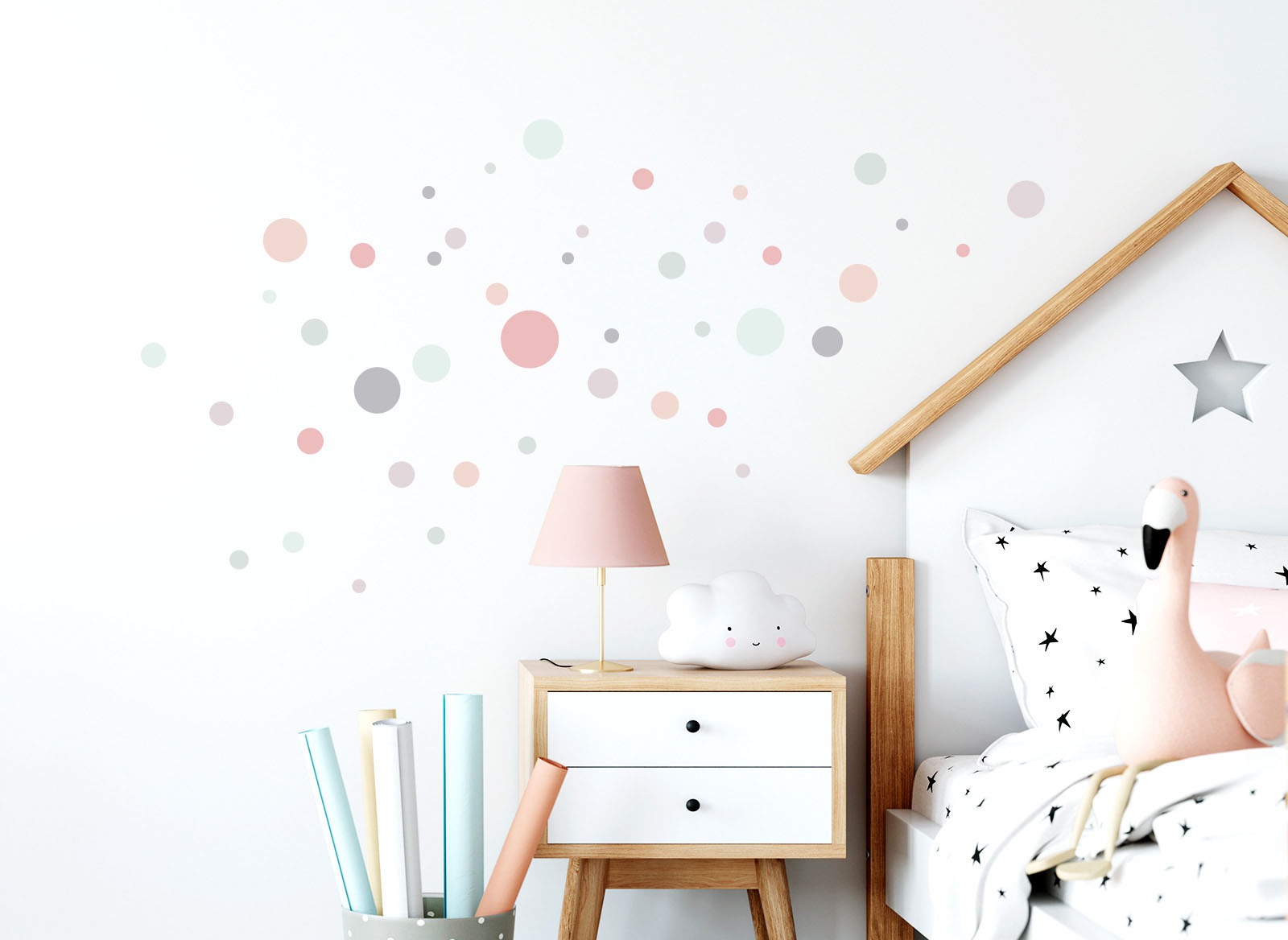 Image of little DECO Wandtattoo »Little Deco Wandtattoo 86 Kreise rosa grau mint« bei Ackermann Versand Schweiz