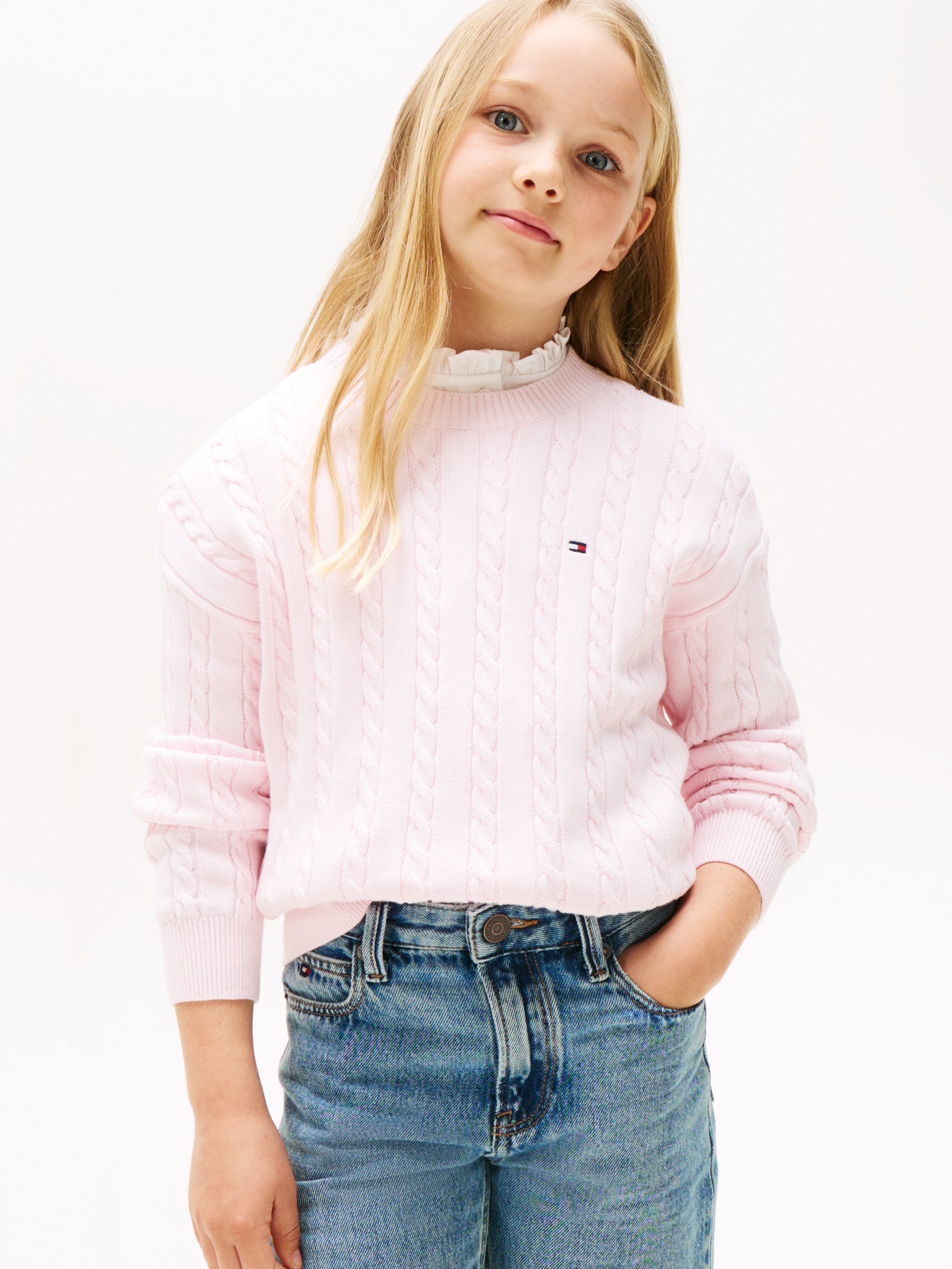 Image of Tommy Hilfiger Strickpullover "CABLE SWEATER" für Kinder bis 16 Jahre, mit Zopfmuster