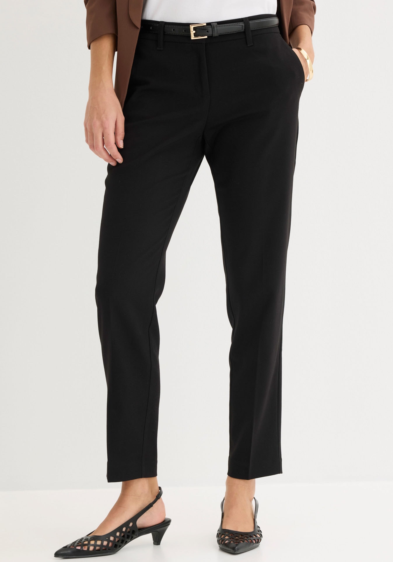 Image of bonprix Anzughose "Anzugshose" aus Polyester, Viskose und Elasthan, schmale Passform