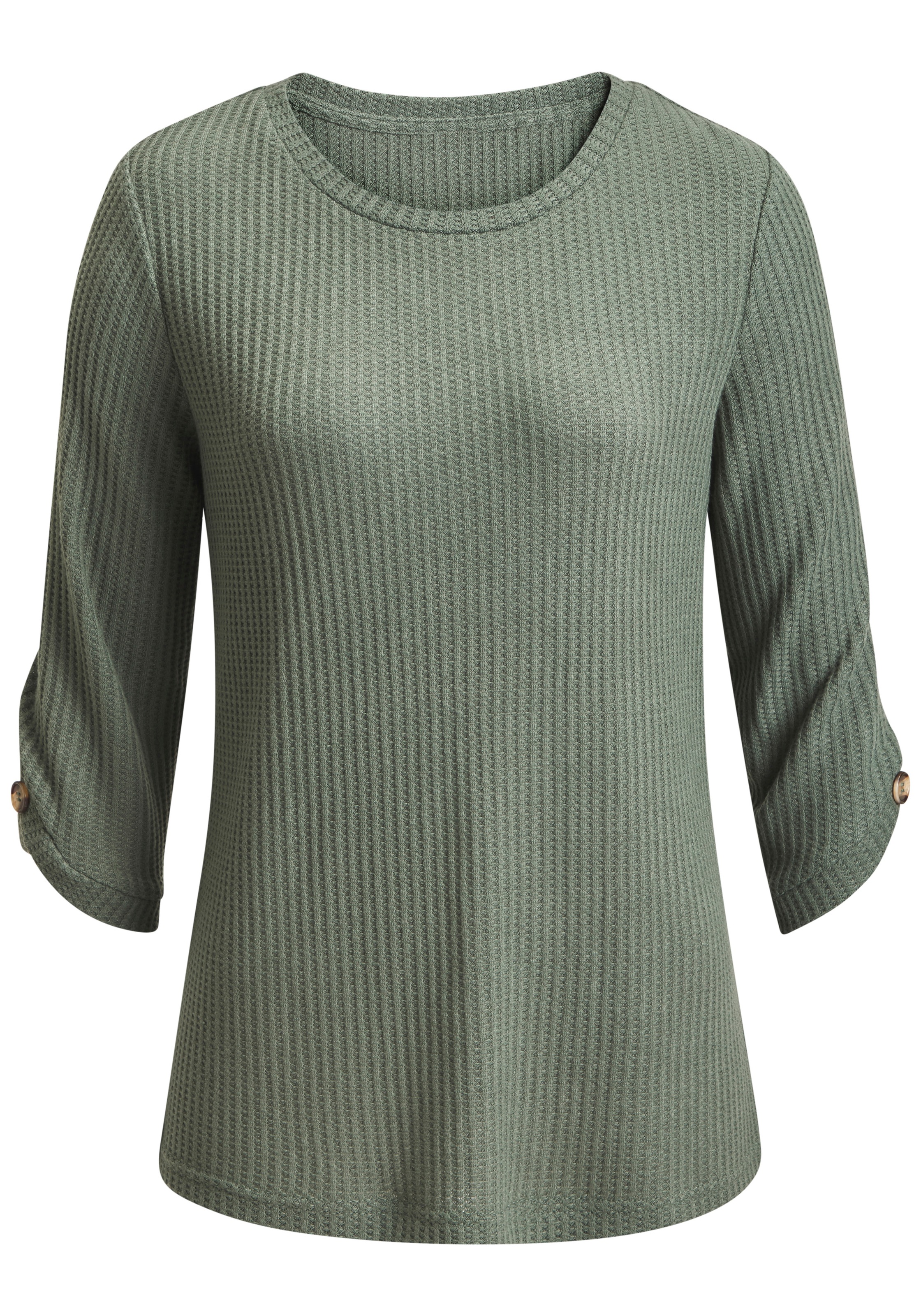Image of LASCANA 3/4-Arm-Shirt "mit Knopfdetail" aus weicher Piqué-Qualität